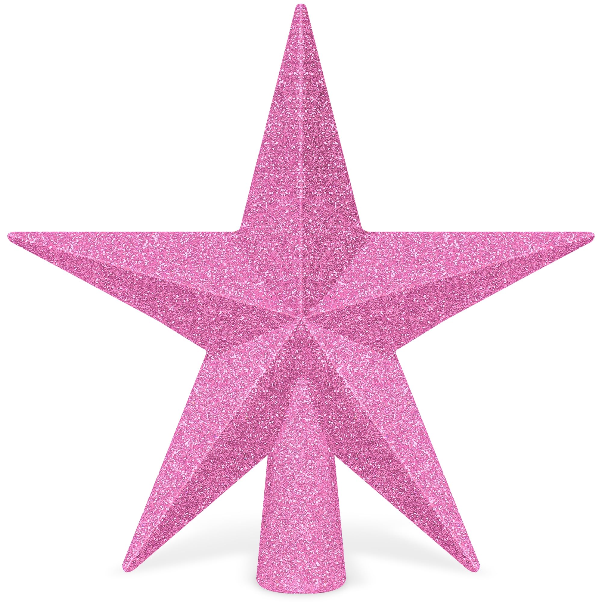 1PCS Christmas Tree Star Topper, 4 3D Pink Xmas Tree Topper Decorations, Glitter Shatterproof Mini Bethlehem Star Tree Decor, Wa