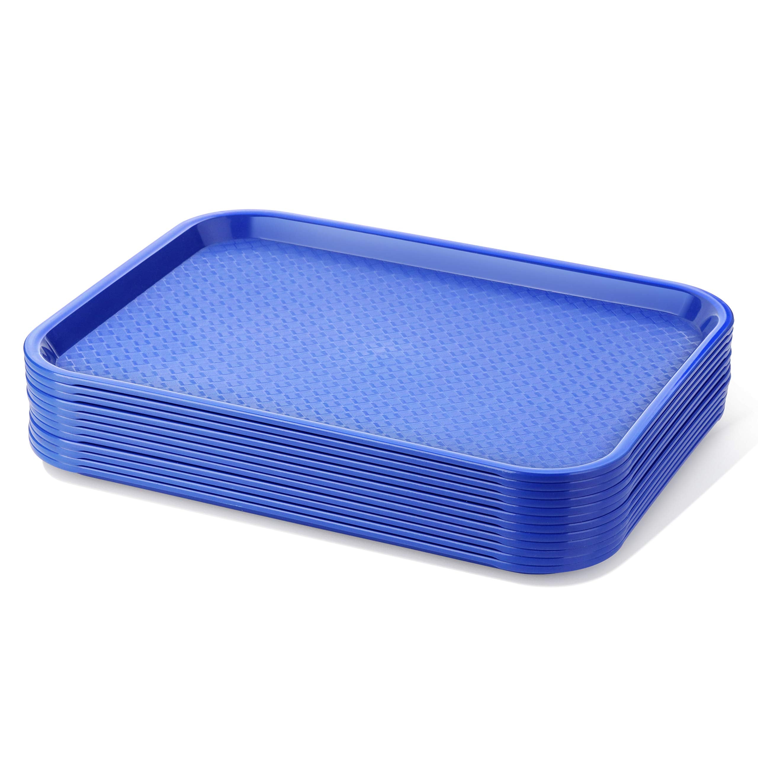 New Star Foodservice 24364 Blue Plastic Fast Food Tray, 10 By 14 Inch, Set Of 12