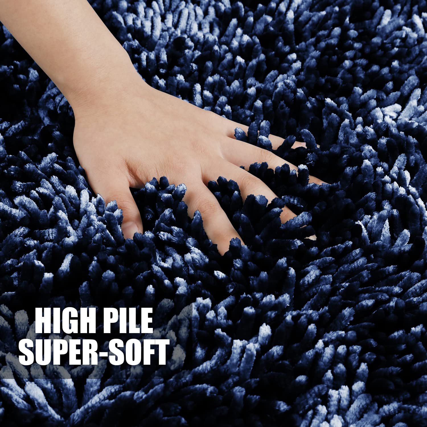 Yimobra Bathroom Rugs Sets 2 Piece, Luxury Extra Thick Bath Mats For Laundry Room Floor, Shaggy Fluffy Chenille Bathroom Rug Set