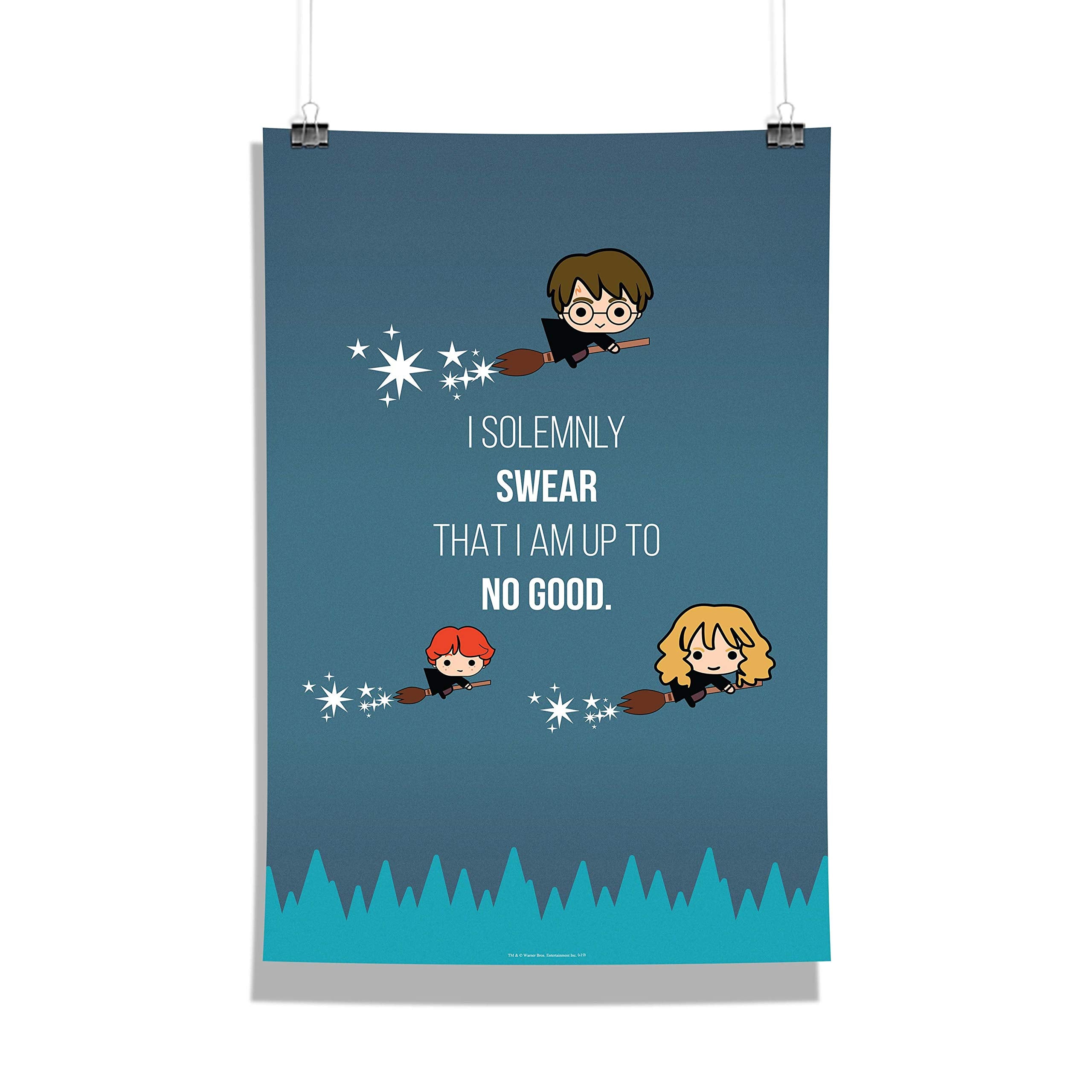 Mcsid Razz Licensed By Warner Bros, Usa Official House Crest, I Solemnly Chibi, 93/4, All Crest Harry Potter Paper Poster Withou