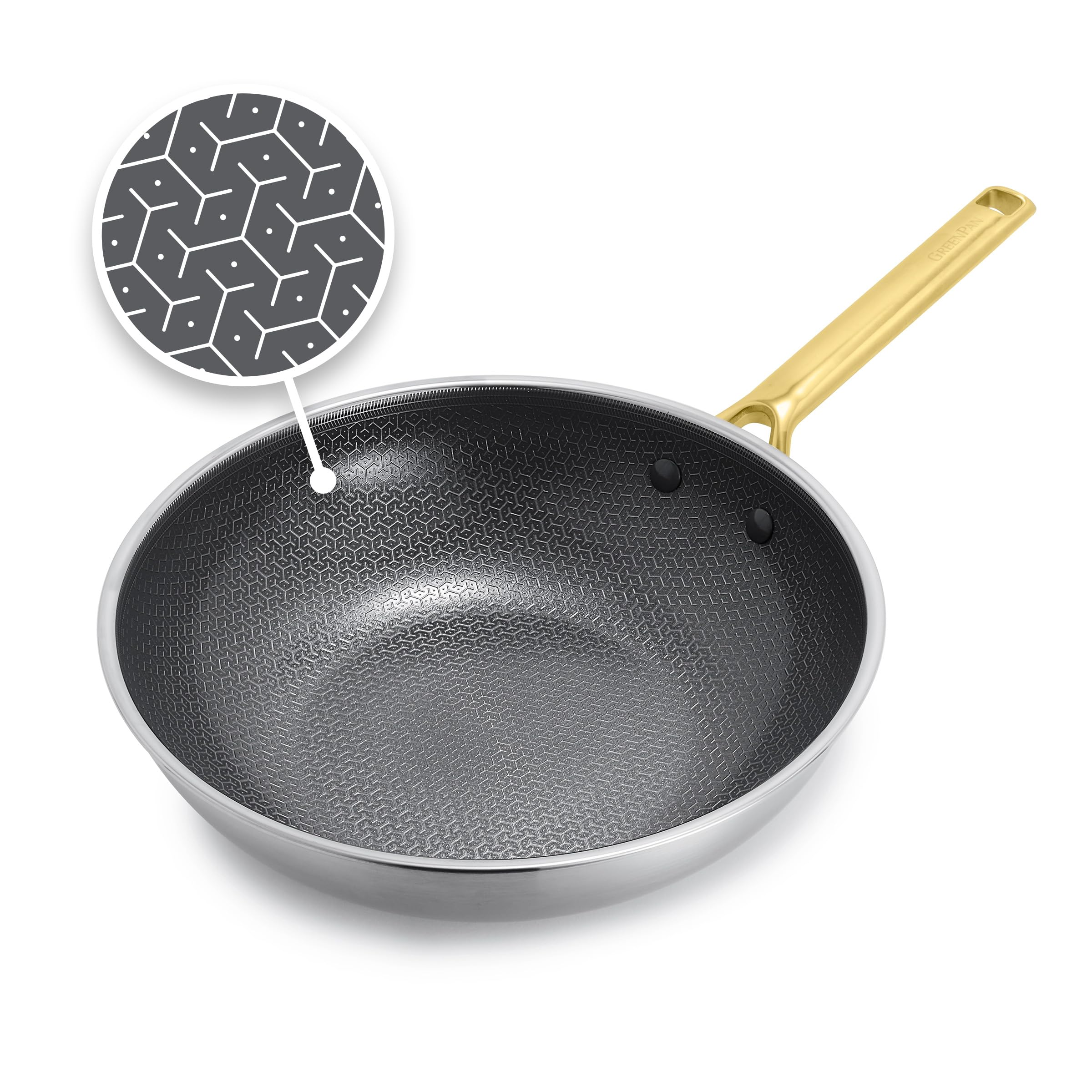 Greenpan Hybrid 11 Nonstick Stainless Steel Wok Pan, Apex Tri-Ply Thermobond Pfas-Free Ceramic Skillet, Induction & All Cooktop 