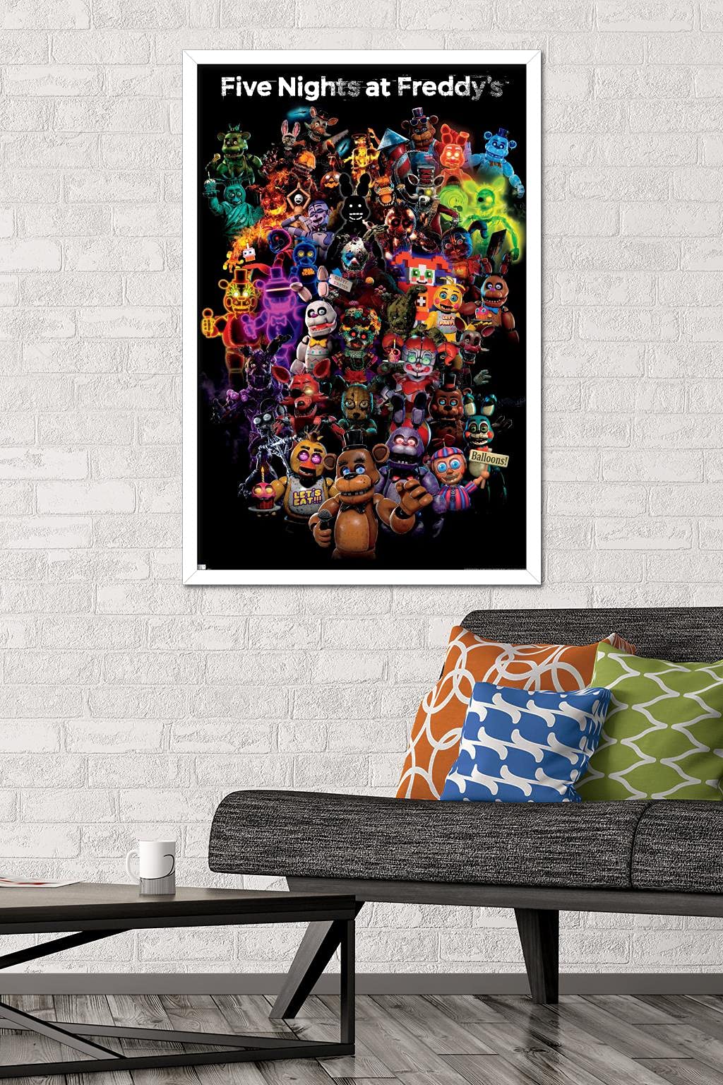 Trends International Five Nights At Freddy'S: Special Delivery - Collage Wall Poster, 22.37'' X 34.00'', White Framed Version