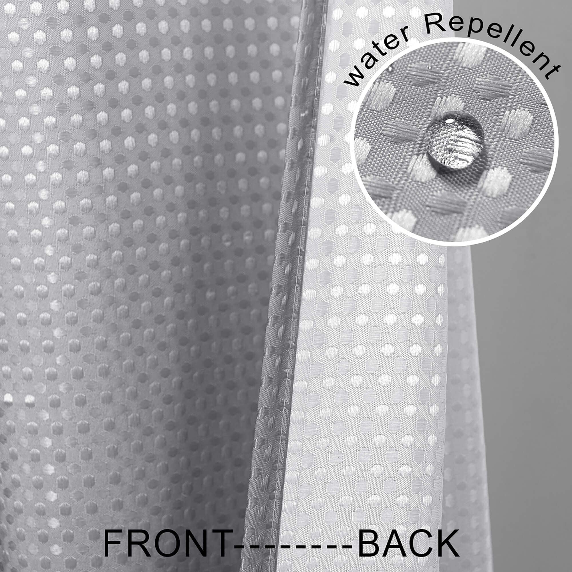 Mrs.Naturall Grey and White Ombre Shower Curtain, 70"W x 72"L, Washable Cloth Fabric, Model MN-YL-JYDS-Gray