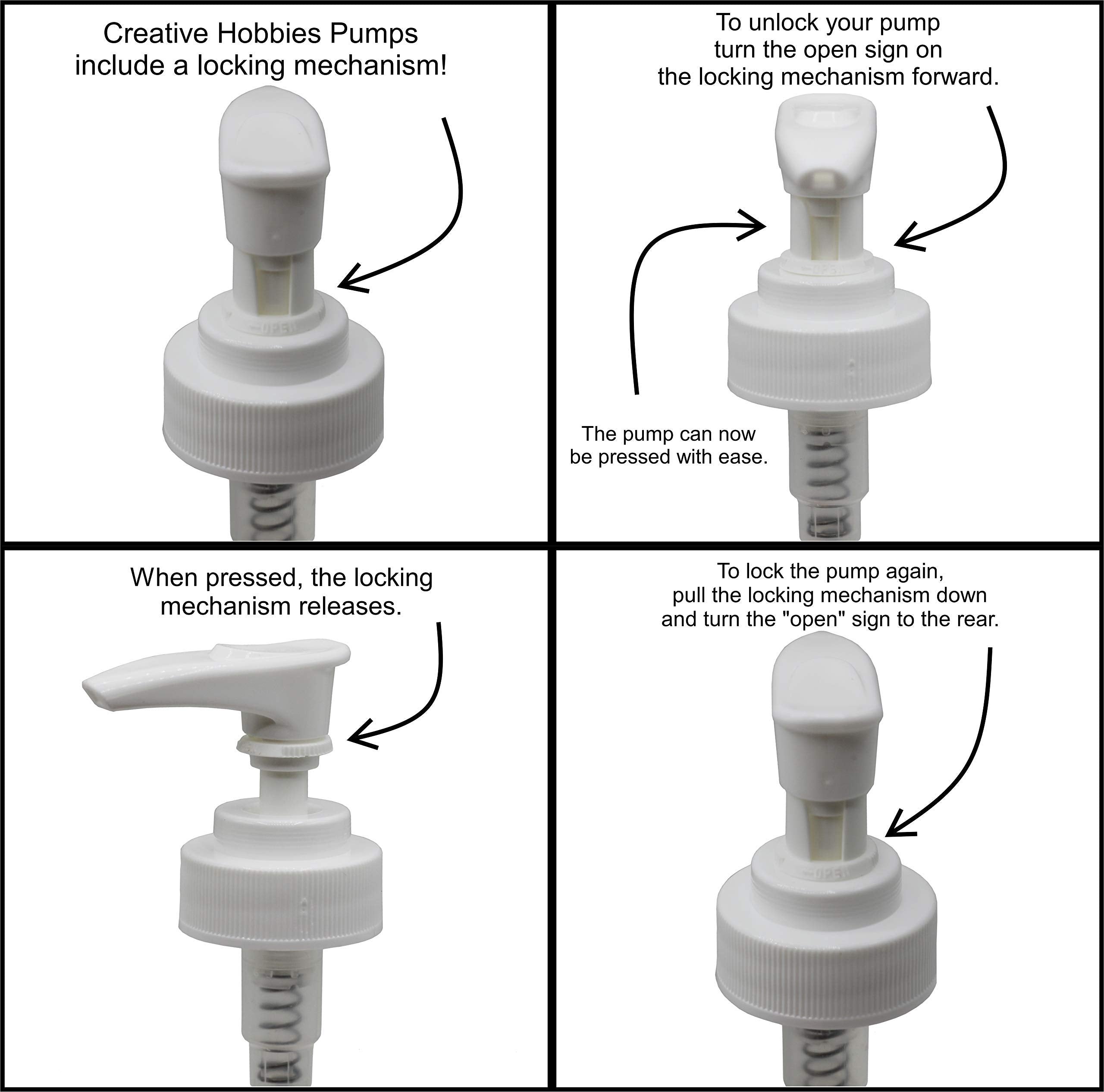Creative Hobbies White Plastic Lotion Soap Dispenser Pumps With Glue On Screw Collars, Replacements For Soap And Lotion Pumps, M