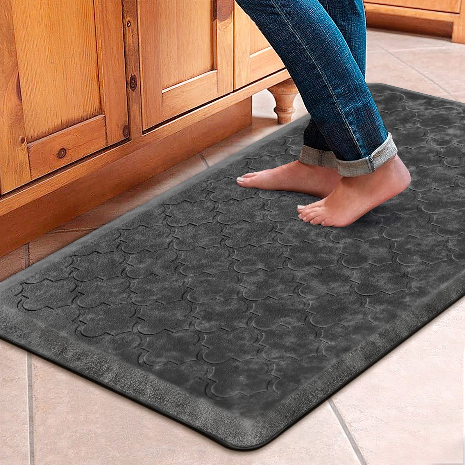 Wiselife Kitchen Mat Cushioned Anti Fatigue Floor Mat,17.3''X39'', Thick Non Slip Waterproof Kitchen Rugs And Mats,Heavy Duty Fo