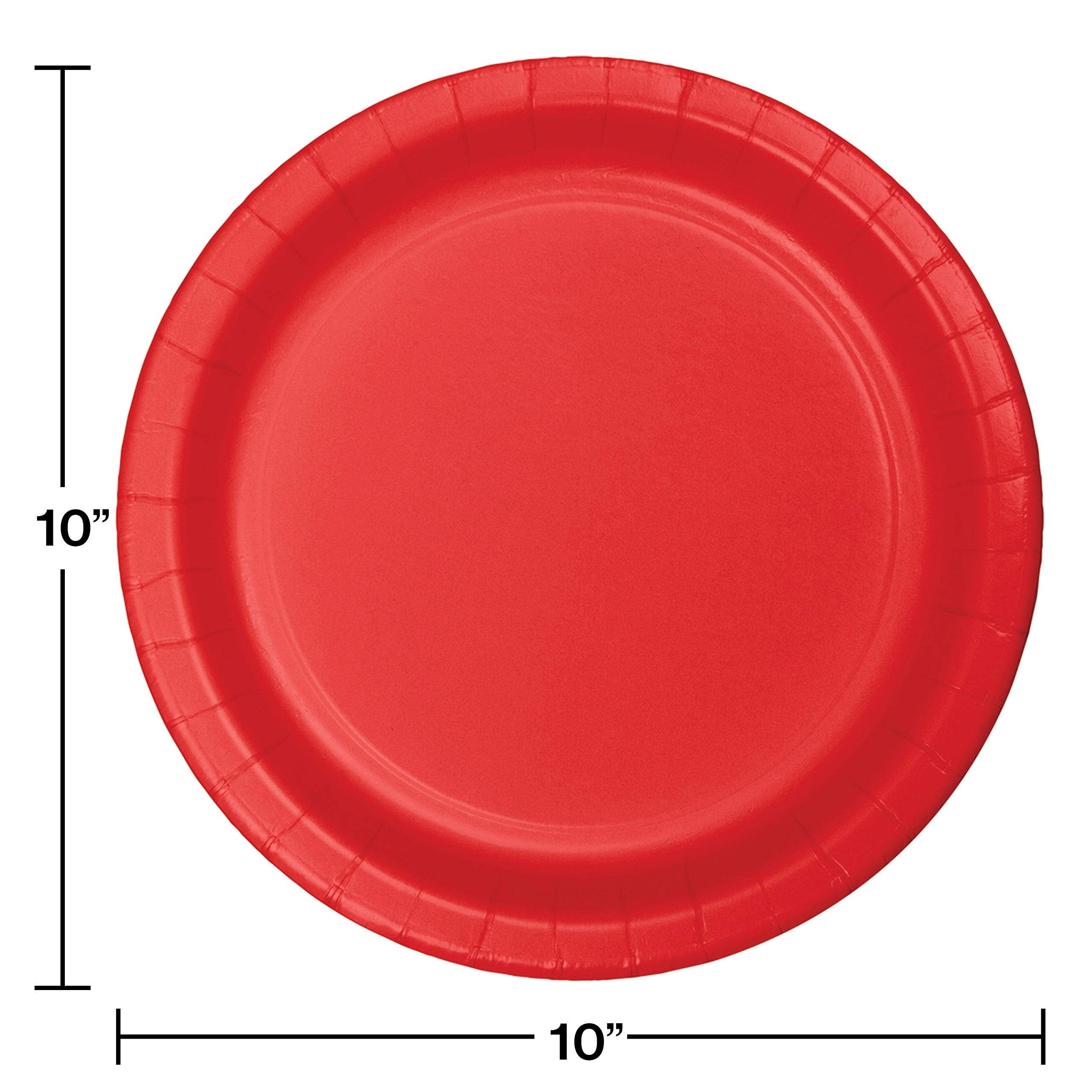 Creative Converting 24-Count Touch Of Color Paper Banquet Plates, Classic Red