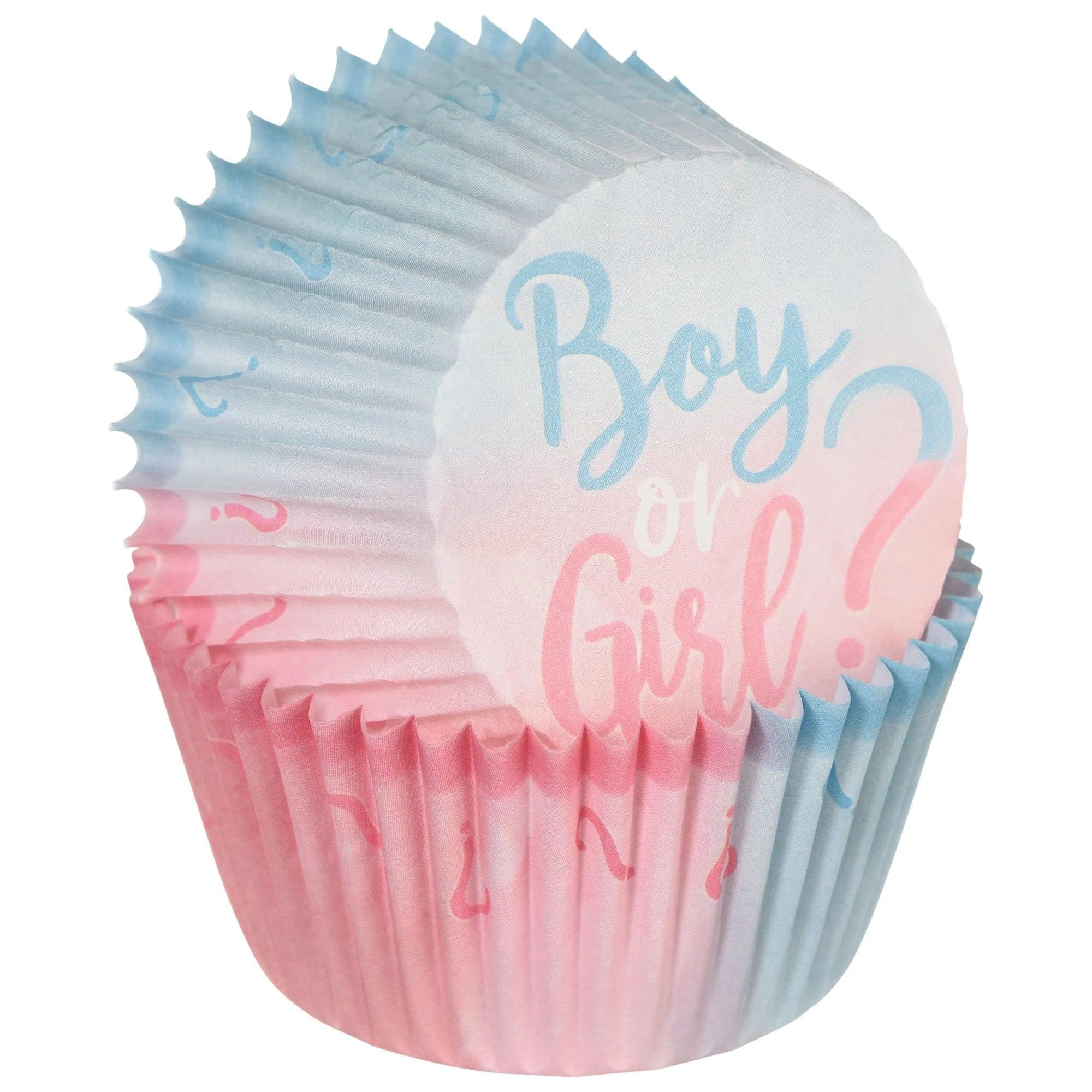 The Big Reveal Baking Cups - 2'' | Multicolor & High-Quality Cupcake Liners, Perfect For Baby Shower & Gender Reveal Party Celeb