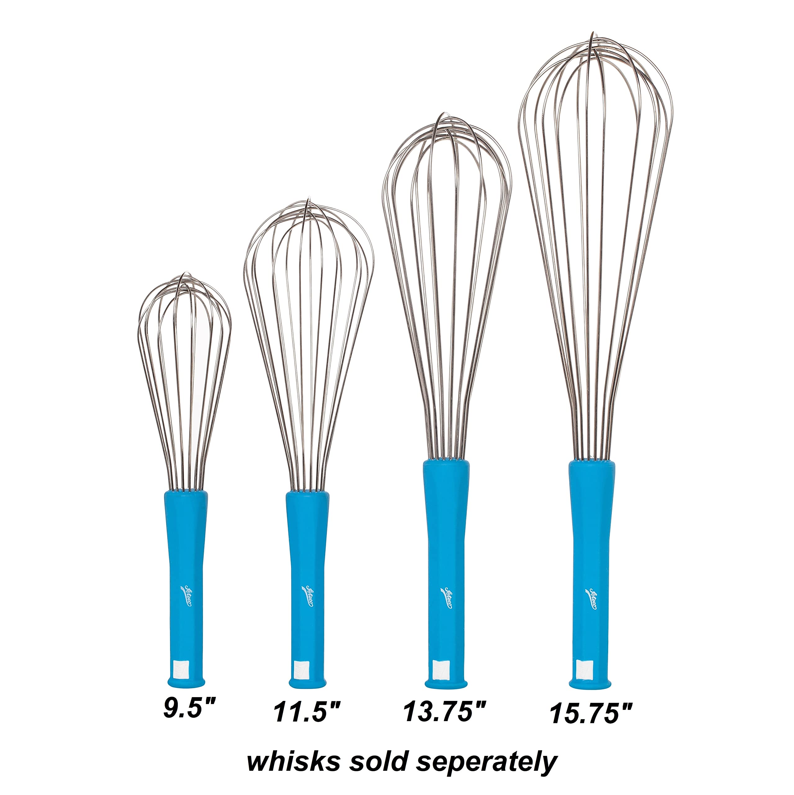 Ateco Professional 11.5-Inch Whisk, Stainless Steel Tines And Non-Slip Handle