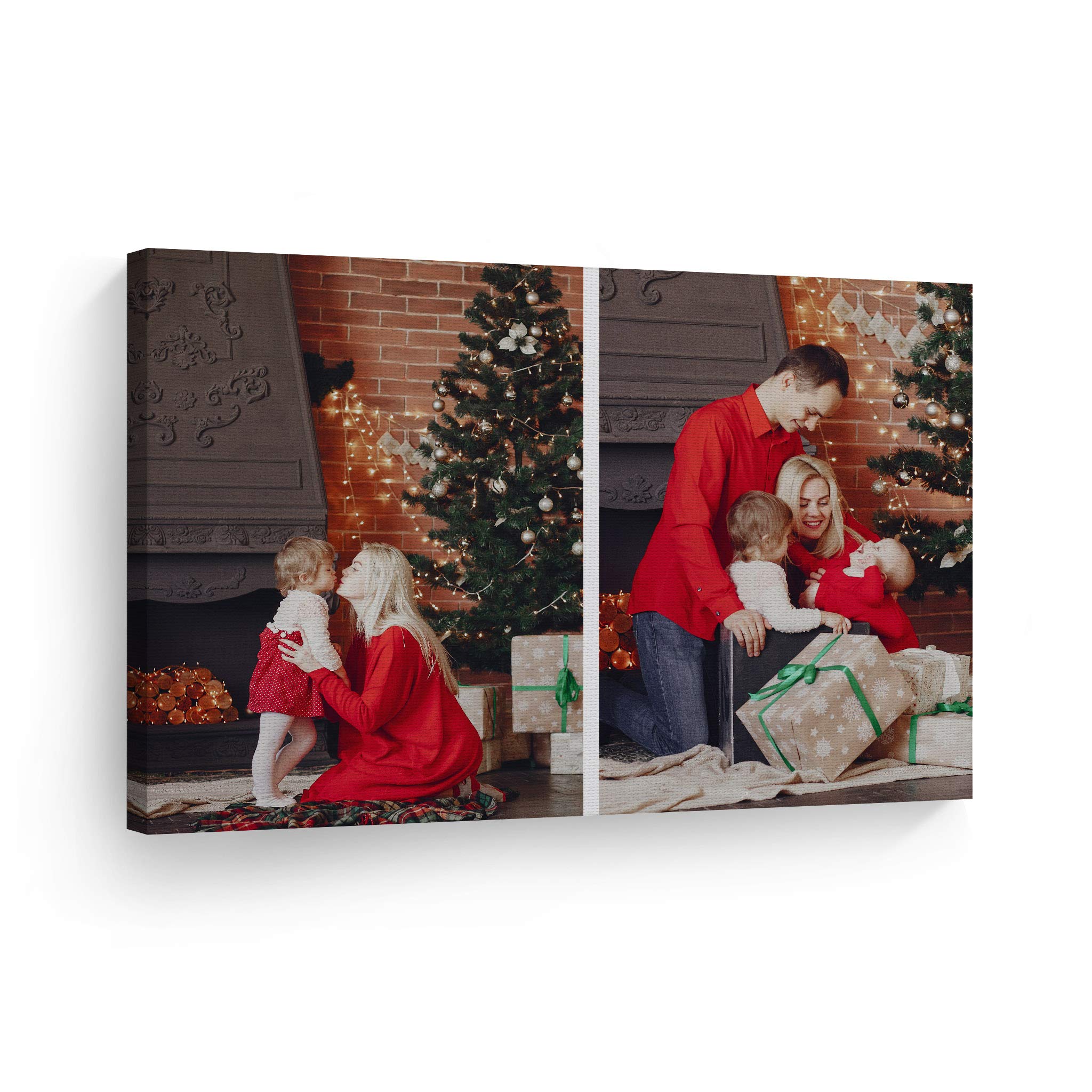 Smile Art Design Custom Canvas Print With Your Photos Personalized Photo 2 Images Collage Picture Custom Photo Prints Personaliz