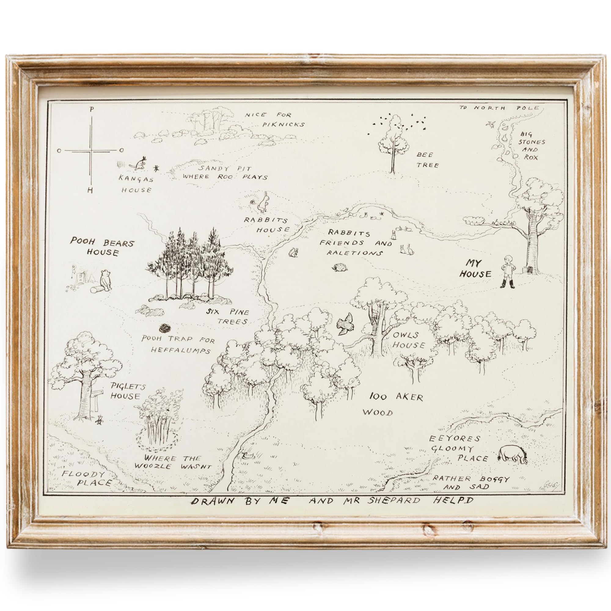 Dream Big Printables Winnie Pooh Hundred Acre Forest Map - 11 X 14 Art Print (Unframed) | Neutral Kids Decor | Wall Decor For Ki