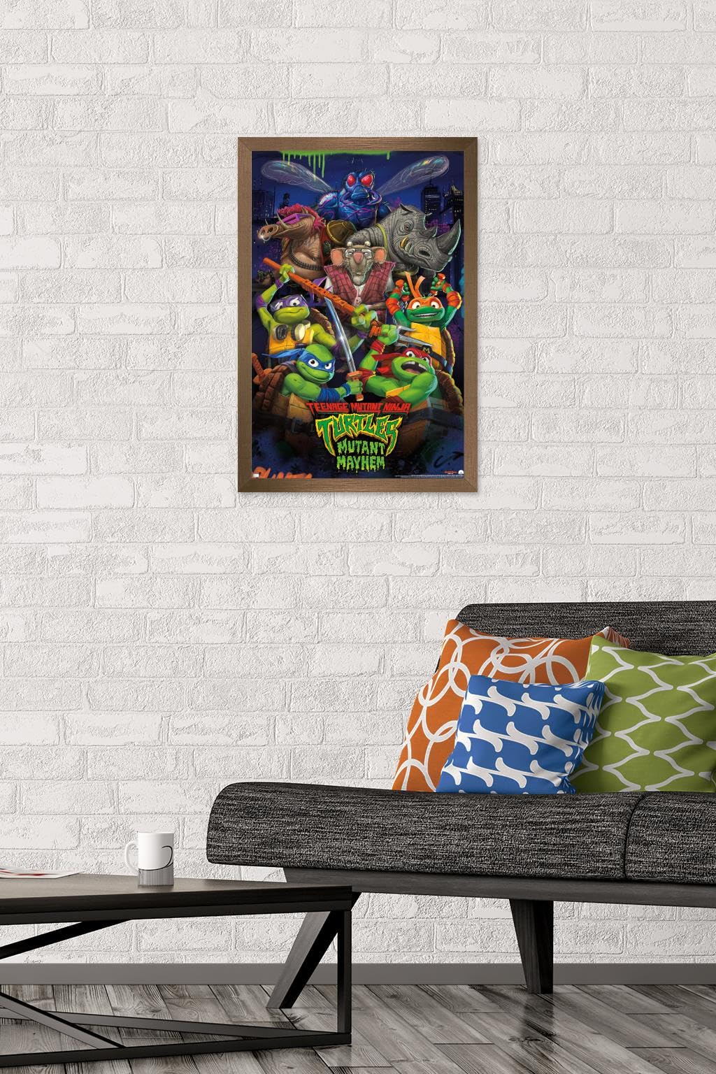 Trends International Teenage Mutant Ninja Turtles: Mutant Mayhem - Group Wall Poster, 14.72'' X 22.37'', Bronze Framed Version