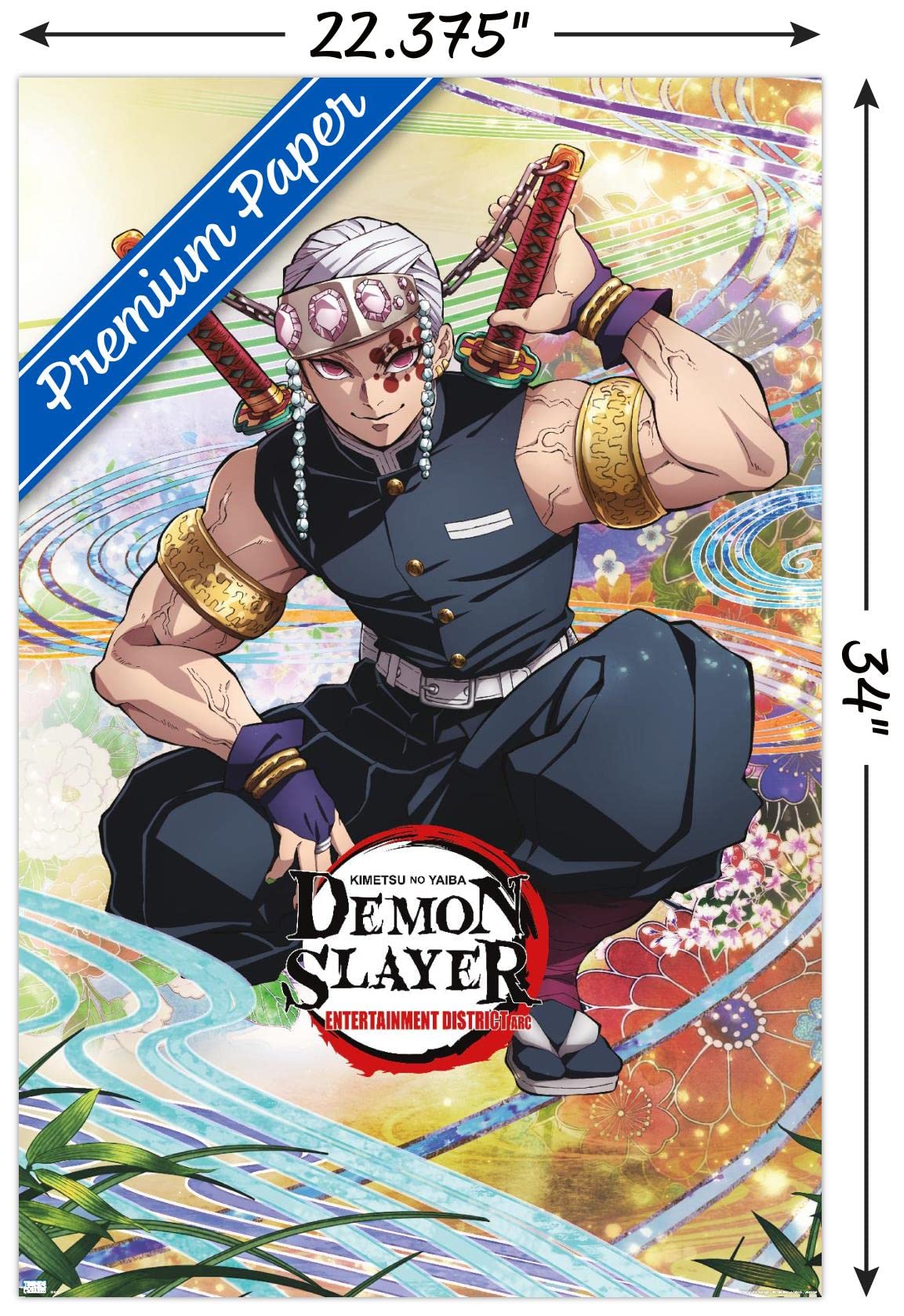 Trends International Demon Slayer - Tengen Uzui One Sheet Wall Poster, 22.375'' X 34'', Premium Unframed Version