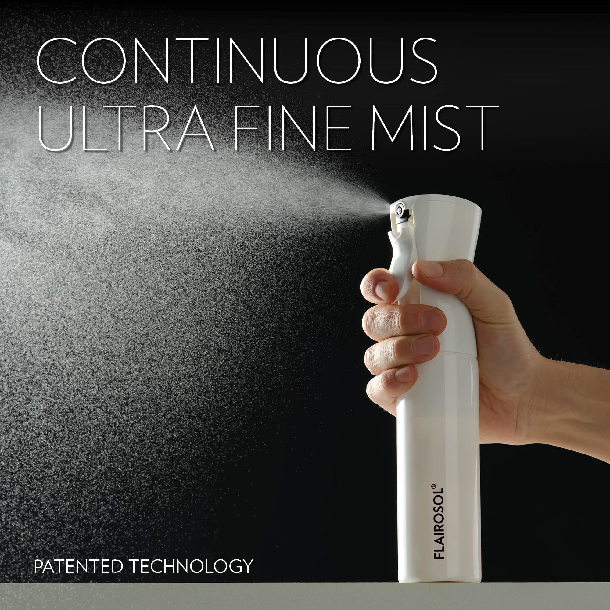 Flairosol - The Original, Spray Bottle For Hair, Plants & More, Continuous Mister, Ultra Fine Water Mist, 10.1Oz/300Ml, Clear Bo