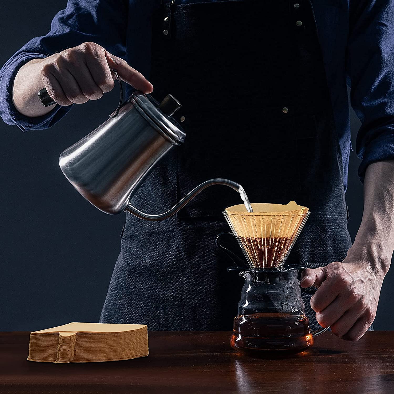 Coffee Filter  Cone Coffee Filters 2  Pour Over Filters for v60 Coffee Dripper and Drip Coffee Maker  1-4 Cups  100 Count  Disposable V02 Coffee Filters(Natural Unbleached  Size 02)