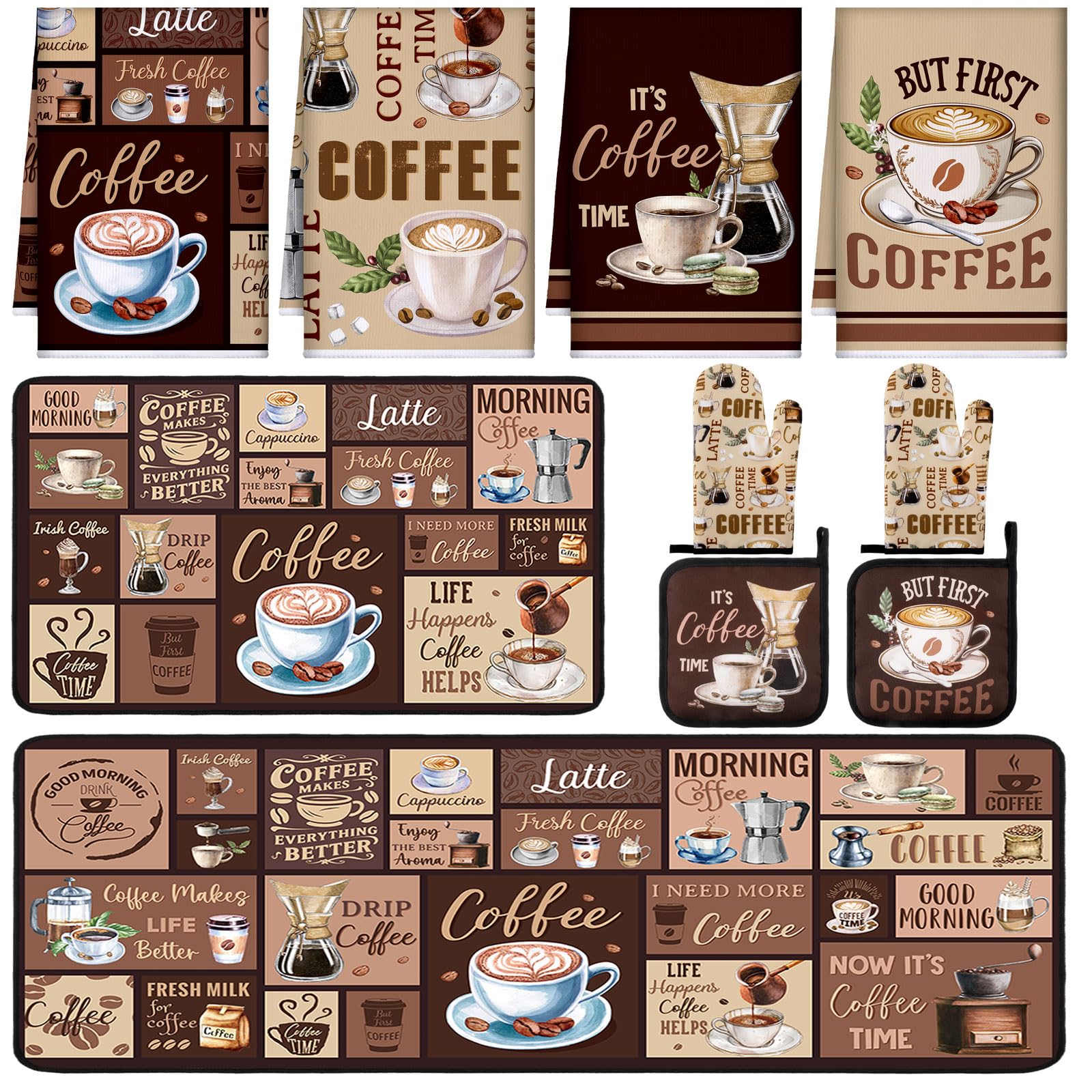 Fourluoo 10 Pcs Vintage Western Oven Mitts and Pot Holders Western Cowboy Kitchen Decor and Accessories Set Retro Kitchen Towels