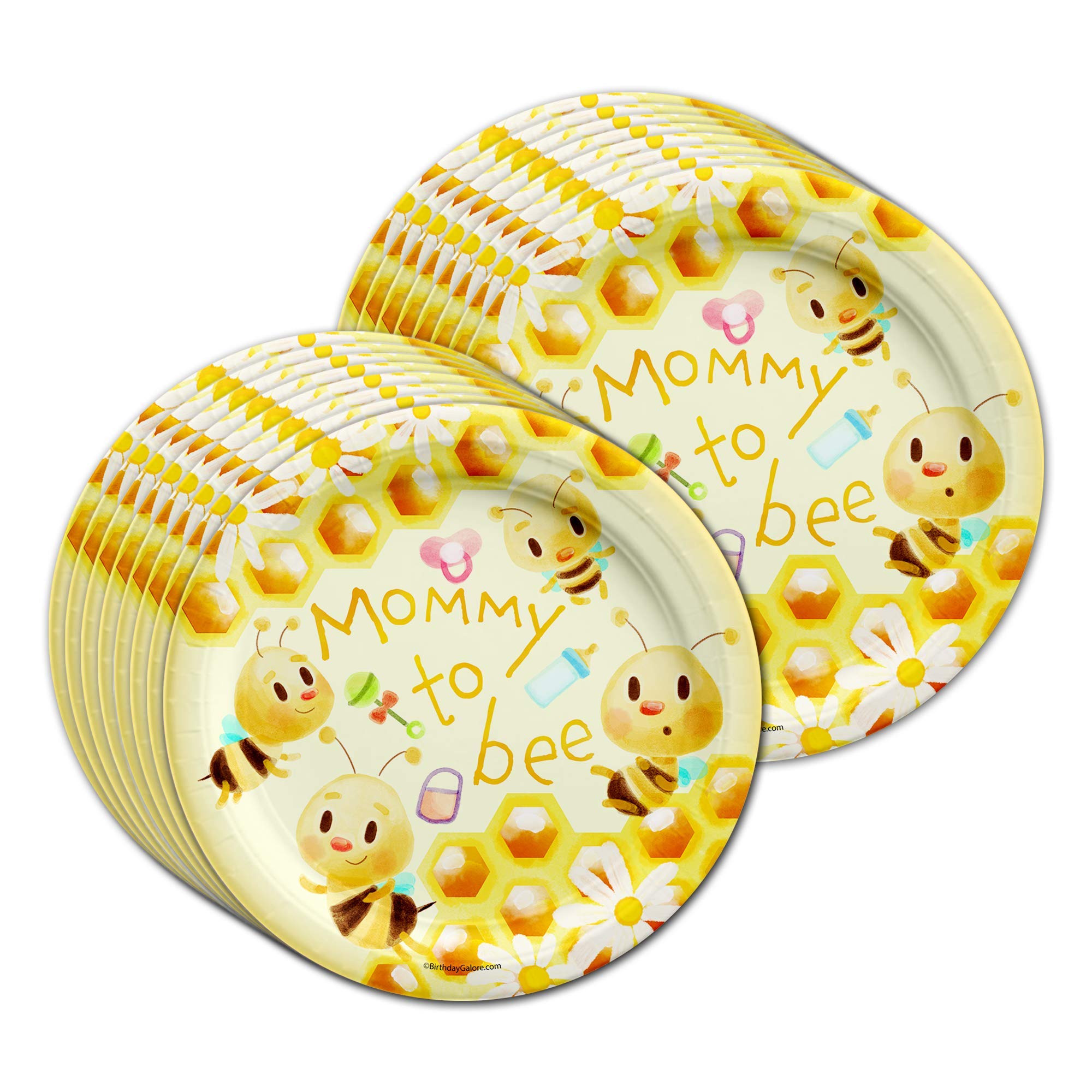 Mommy to Bee Baby Shower Party Supplies Set Plates Napkins Cups Tableware Kit for 16