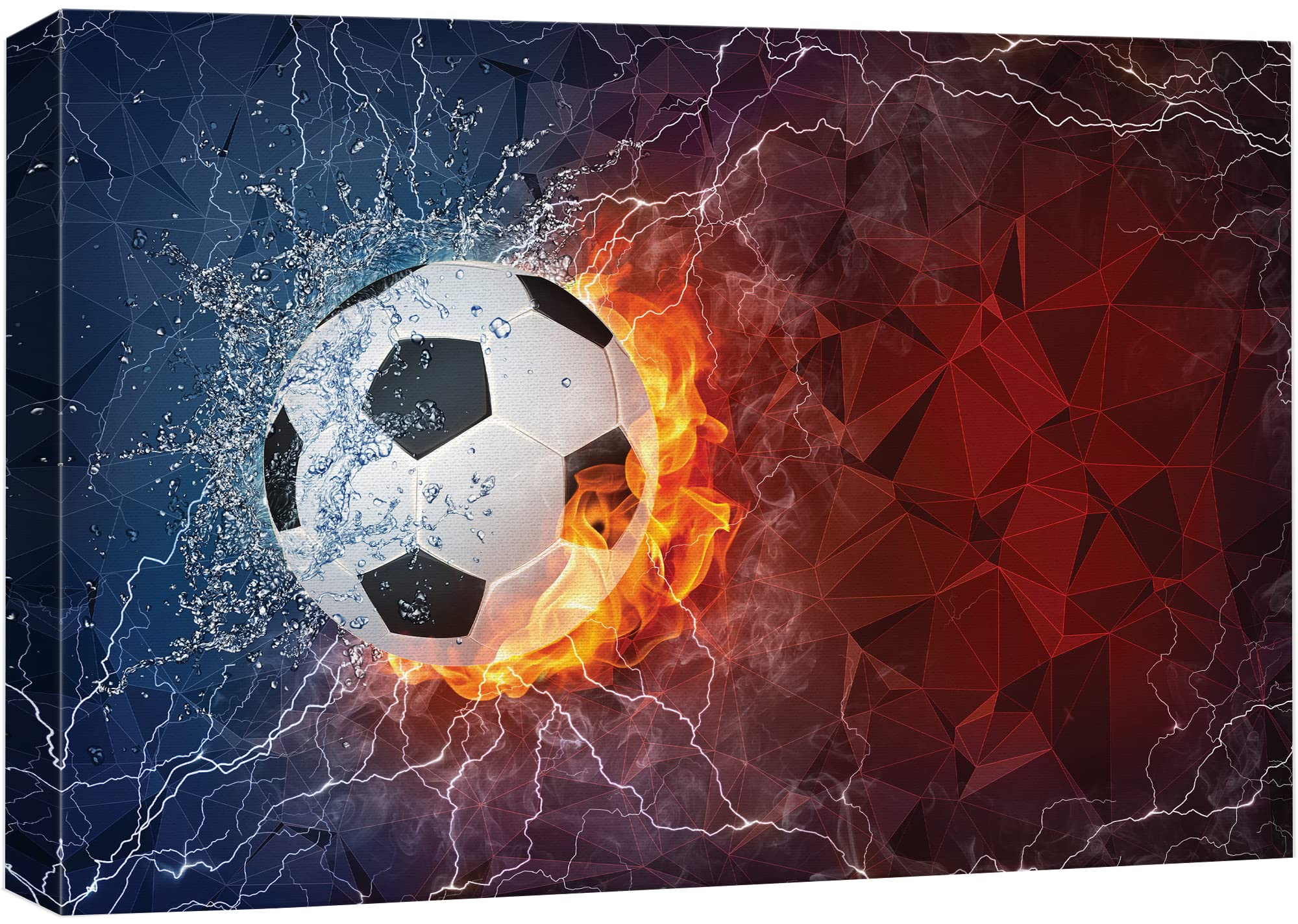 Wall26 Canvas Print Wall Art Blazing Soccer Ball Smashes Glass Sports Athletes Photography Realism Contemporary Scenic Urban Mul