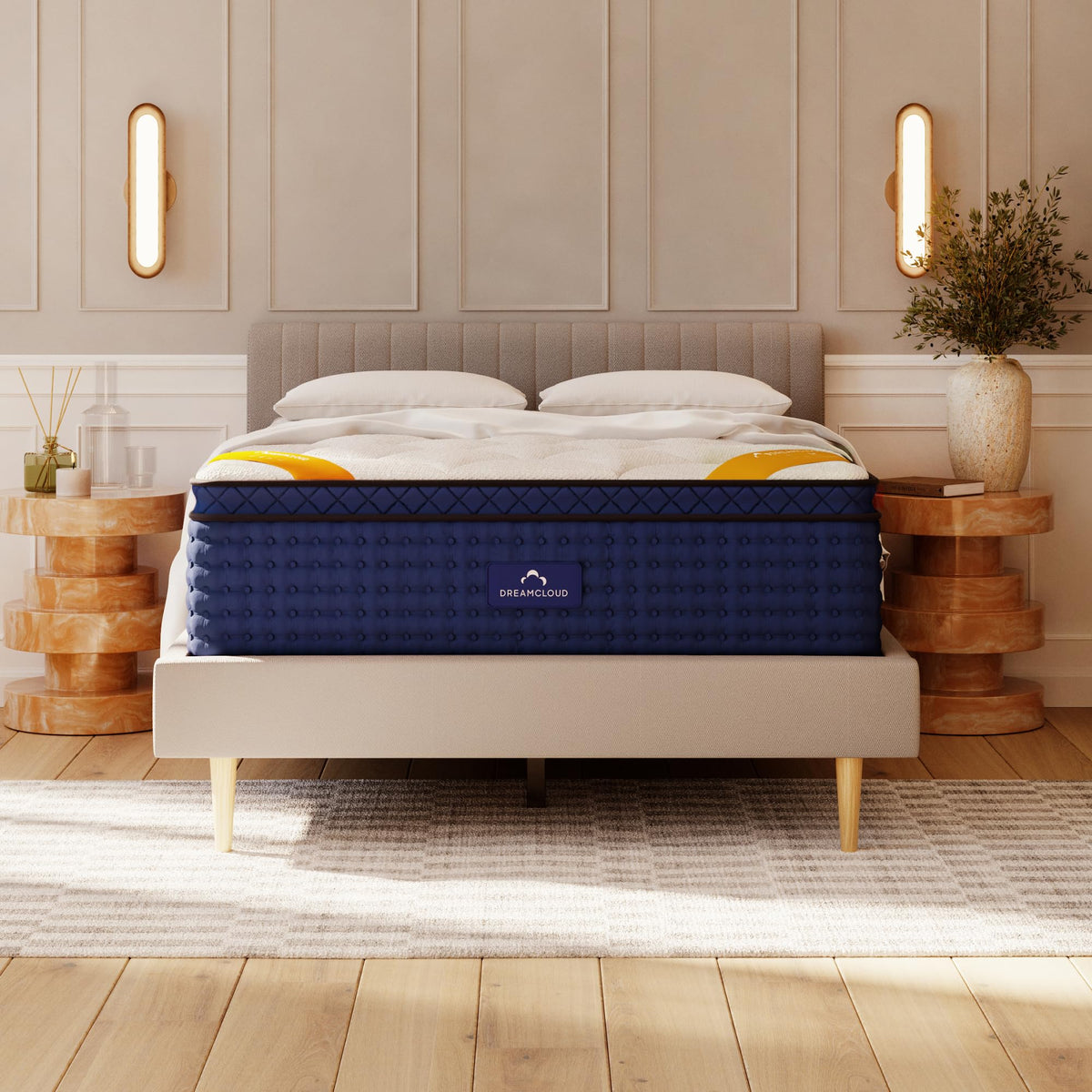 Dream Cloud Premier Rest 16 '' Cal King Mattress - Luxury Hybrid Memory Foam - 365 Night Trial - 8 Premium Pressure-Relieving La
