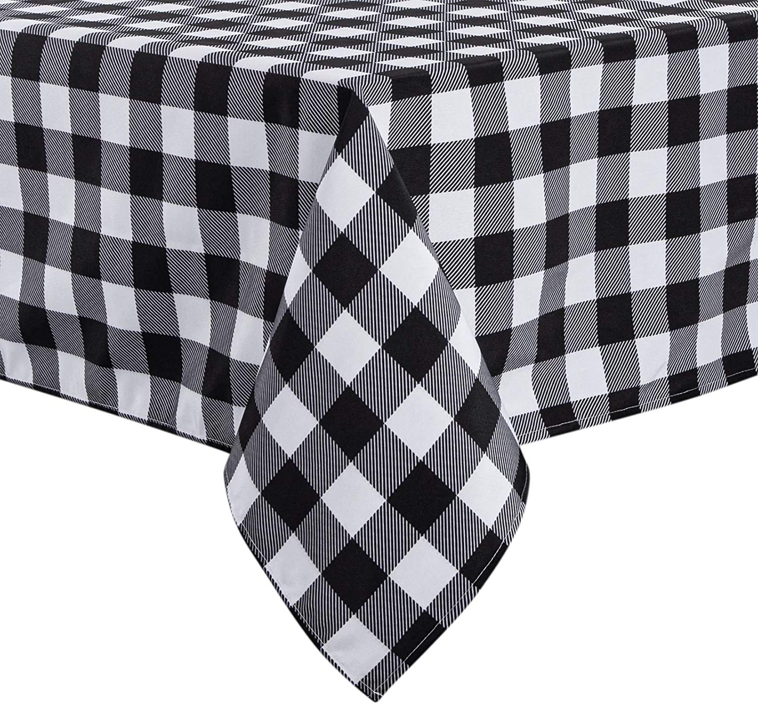 ATOOTFUSION Cotton 6 Seater Checkered Tablecloth  Stain Resistant, and Wrinkle Resistant Washable Table Cloth for Dining Room, 