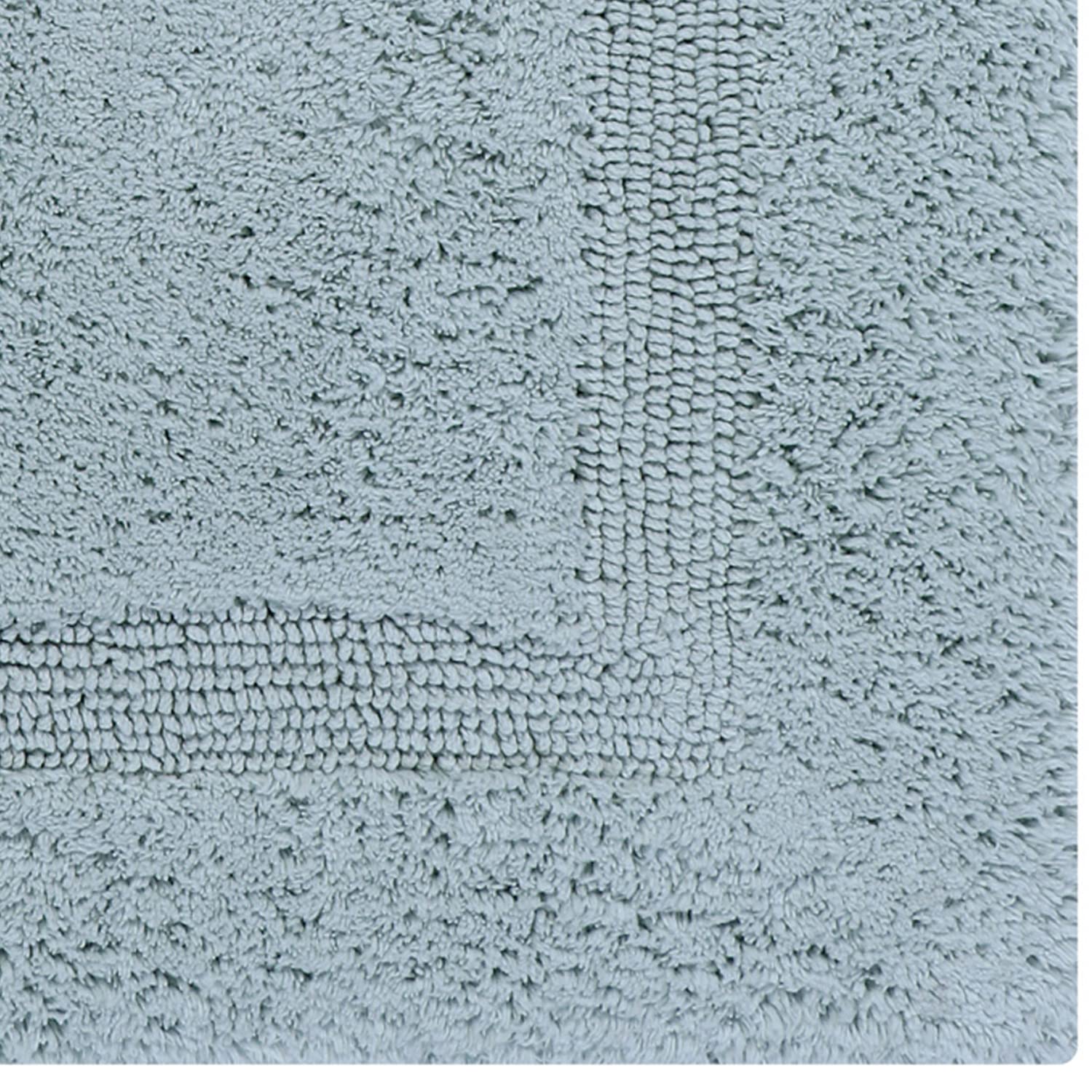 Better Trends 100% Cotton Lux Collection Bath Mats, Blue Contour Bath Mat - Tufted, Reversible & Absorbent & Machine Washable Ba