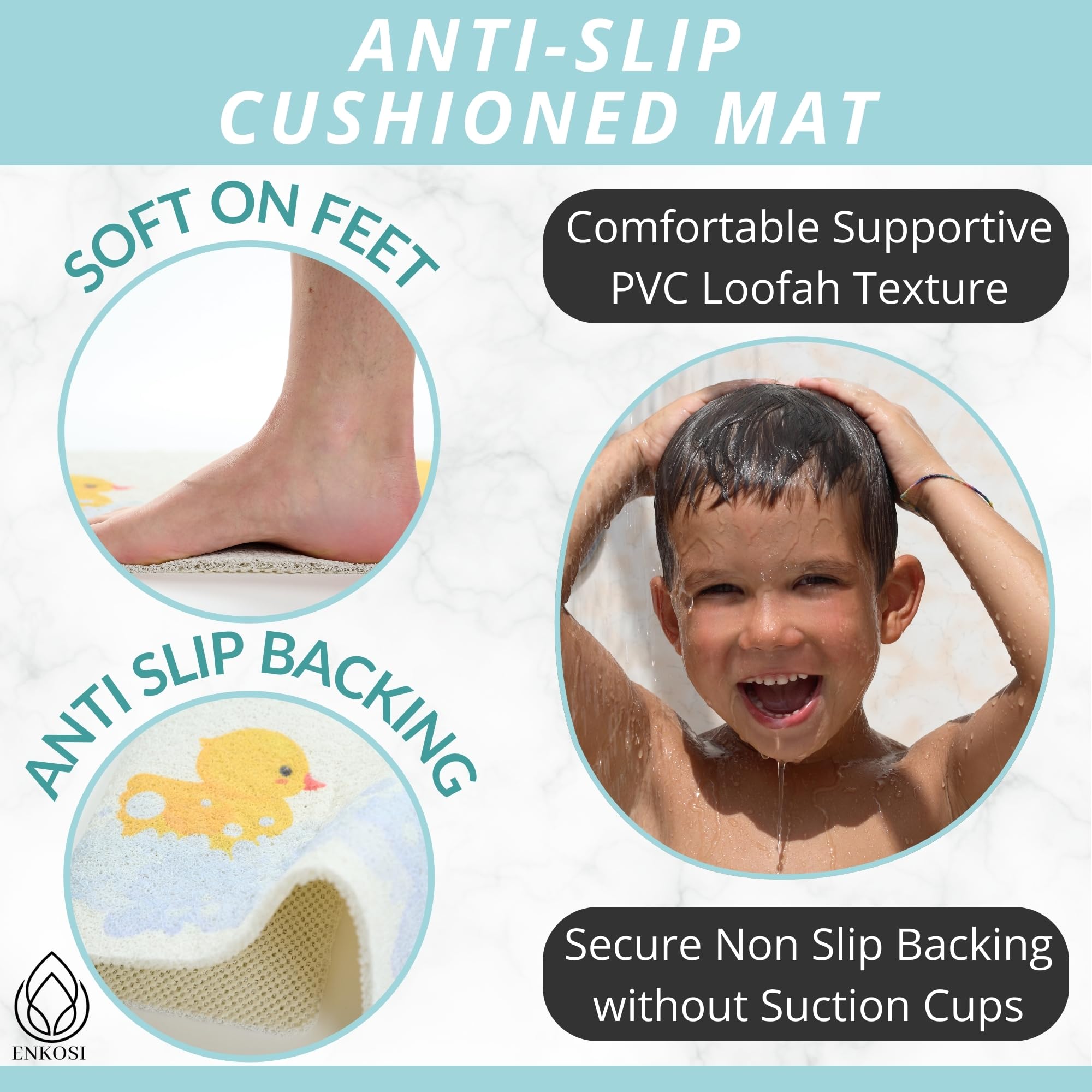 Anti Slip Shower Mat For Kids - Baby Shower Mat - Non Slip Bathtub Mat For Kids - Baby Bath Mat - Bath Mat For Kids - Anti Slip