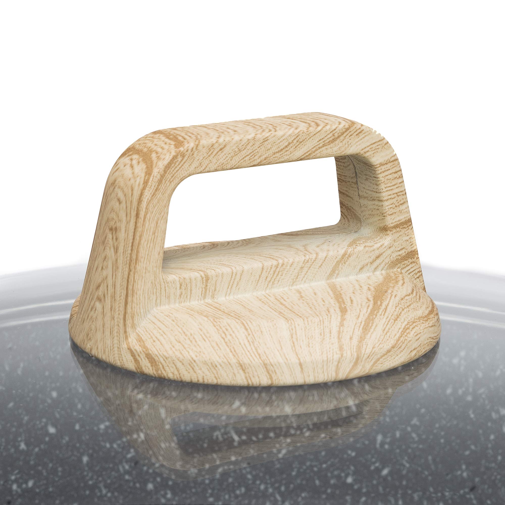 Ecolution Farmhouse Cast Aluminum, Durable Nonstick Coating, Stainless Steel Base, Even Heating, Dishwasher Safe, Wood Look Hand