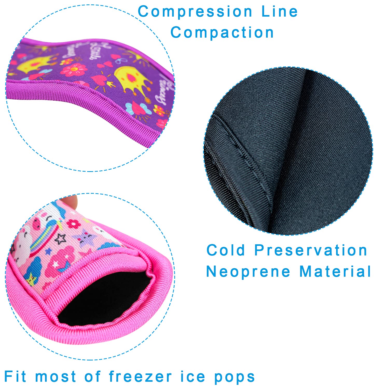 Hzran Ice Pop Sleeves, 8 Pieces Ice Pop Neoprene Insulator Sleeves, Freezer Popsicle Holder Sleeves, Colorful Ice Sleeves Holder