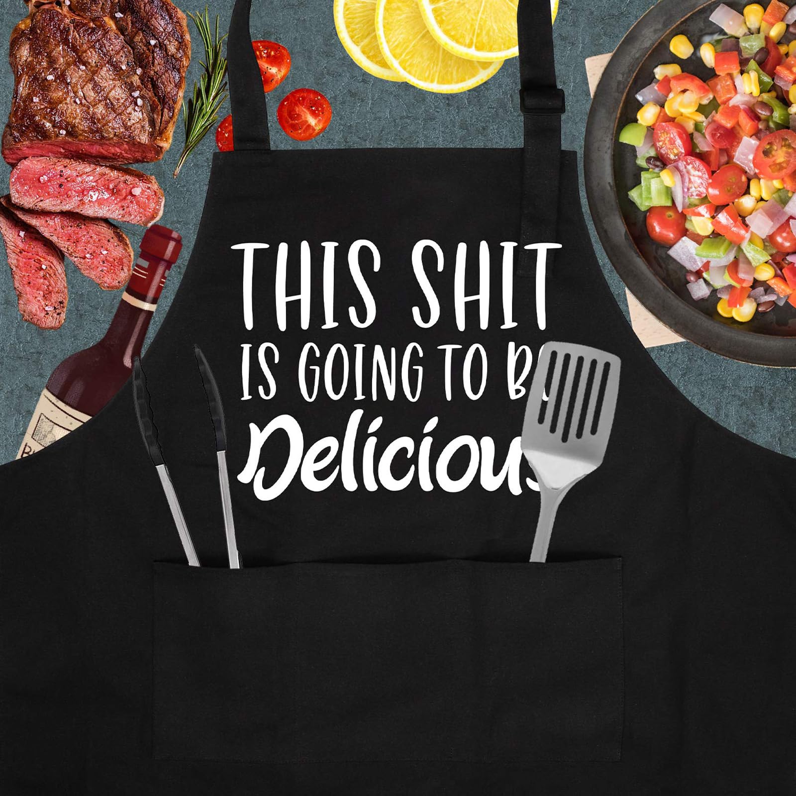 Miracu Funny Cooking Aprons For Women, Baking Apron, Fun Aprons For Men, Dad - Men Cooking Gifts, Gifts For Bakers, Husband, Boy