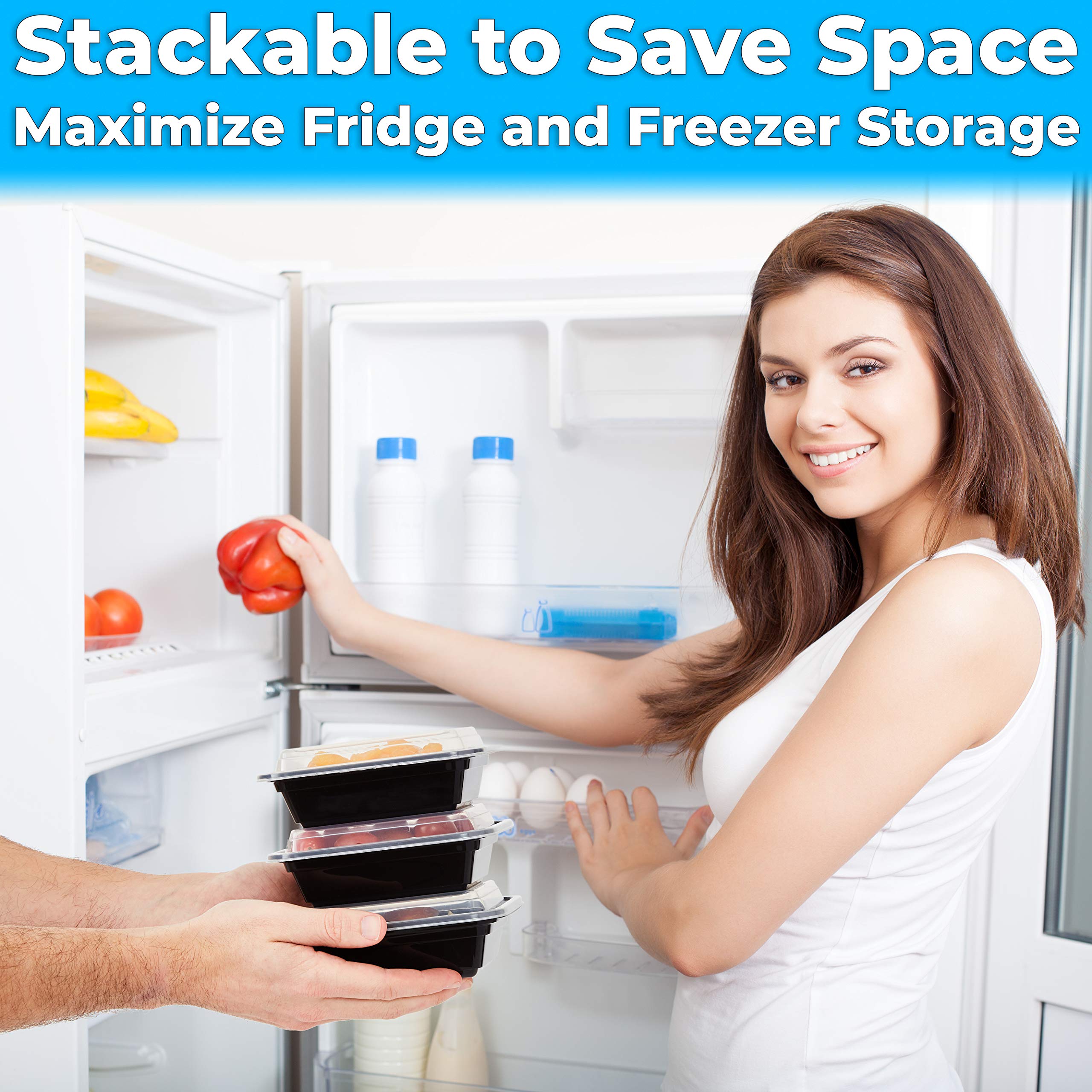 Pro Grade Bpa-Free Plastic Containers With Lids 50Ct. 12Oz Leakproof Microwavable Portion Container For To-Go Orders, Food Prep