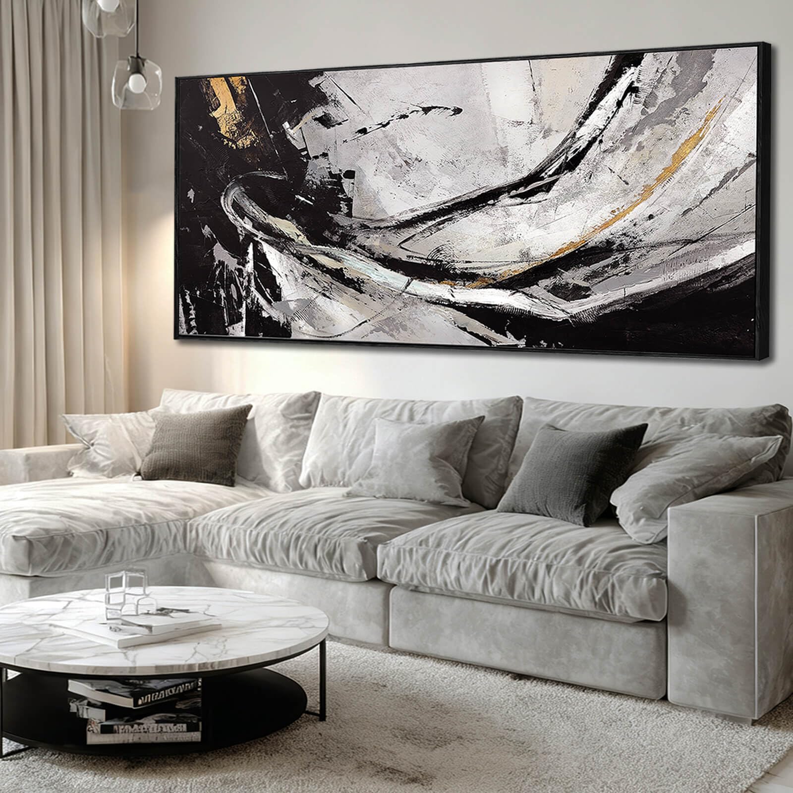 Xianshou Black And White Wood Wall Decor Abstract Photo Prints Contemporary Wall Art 32X70 Large Pictures For Living Room Art Fo