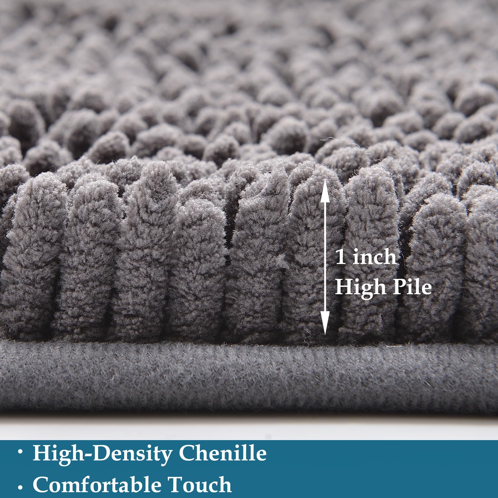 Bathroom Rugs Set 2 Piece Bathroom Mats Bath Rugs Non Slip Bath Rugs For Bathroom, Thick Soft Chenille Bathroom Rug Set, Bathtub