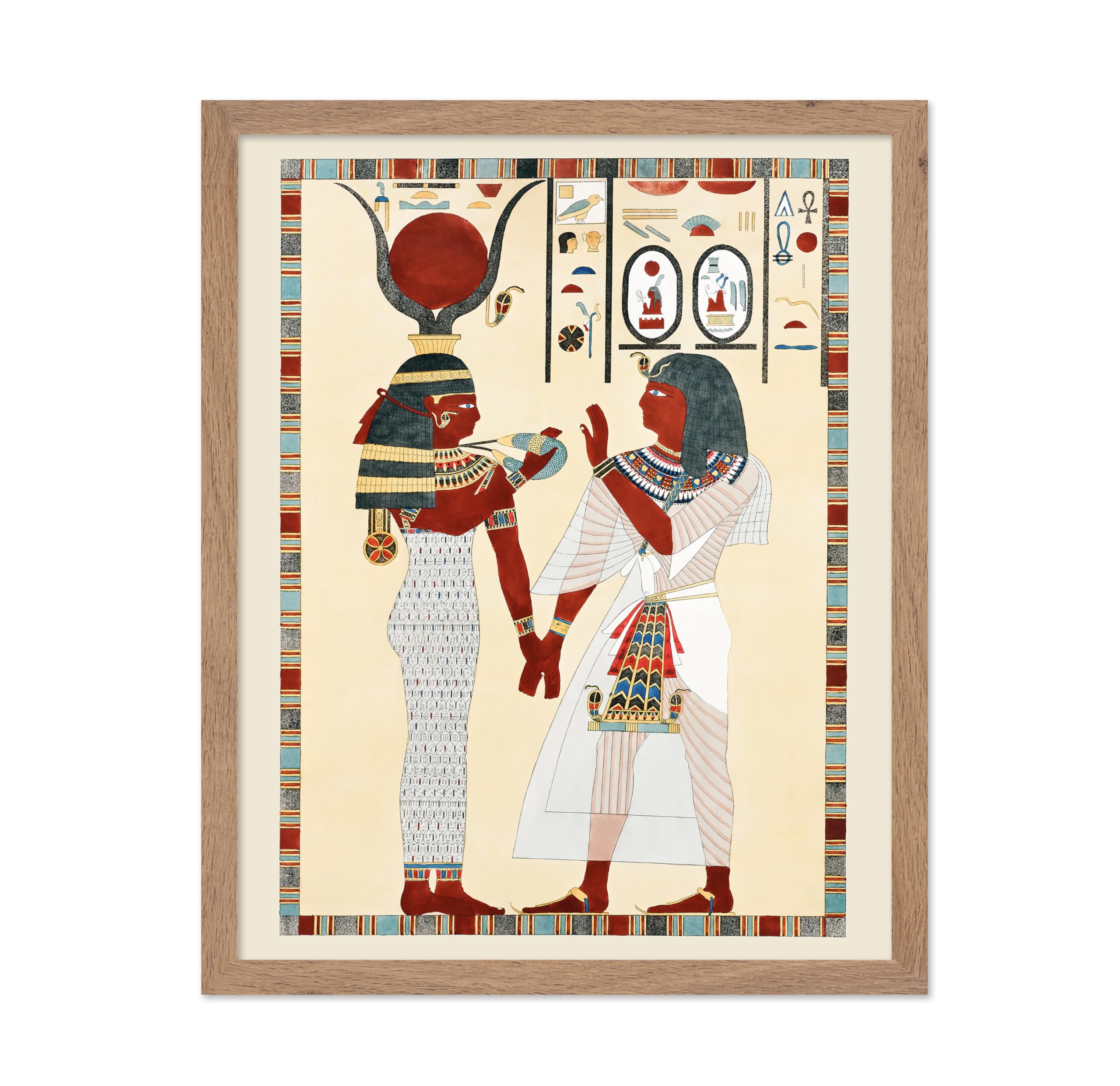 Poster Master Ancient Historical Poster - Vintage Hieroglyphic Print - Gift for Artist, Friend - Egyptian Goddess Isis, Holding 