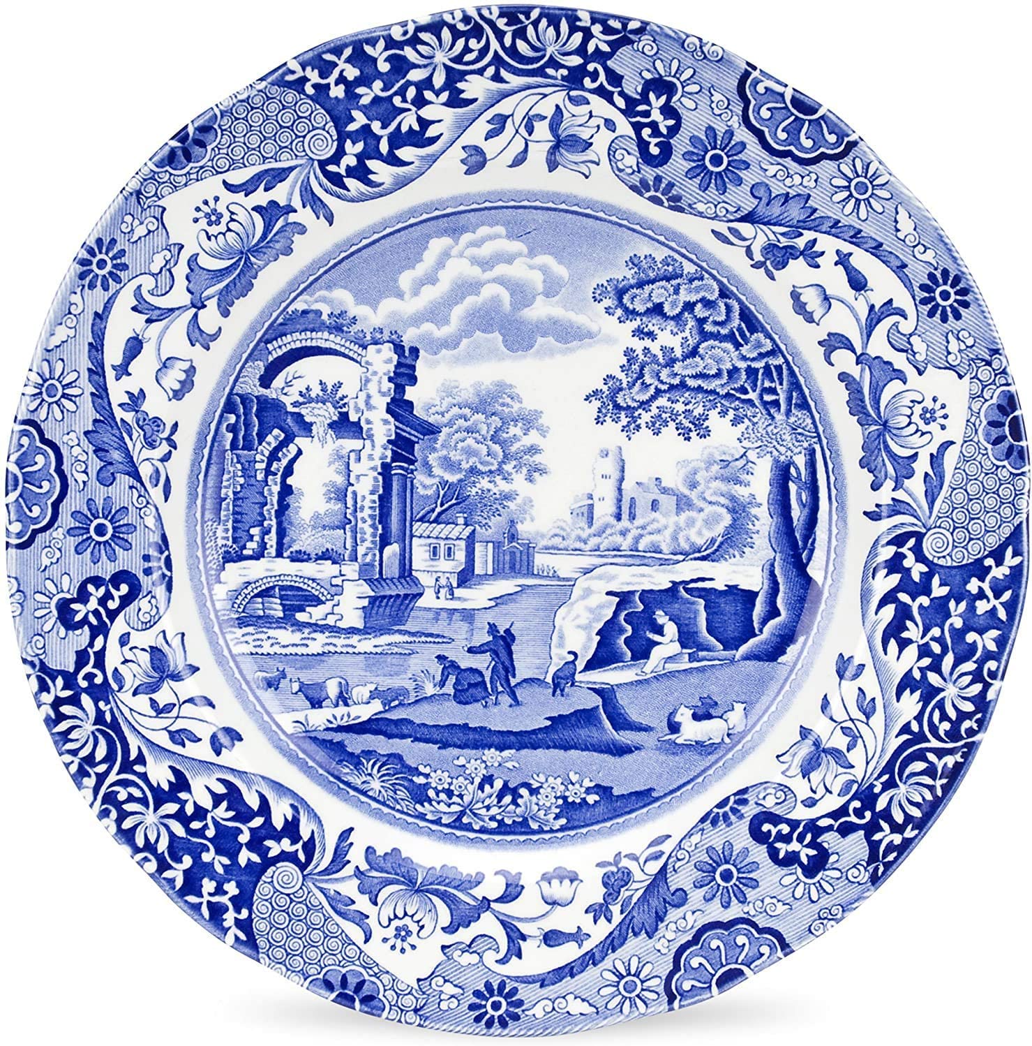 Royal Worcester Spode Blue Italian Dinner Plate | Dinner, Salad, Pasta, And Appetizer Plate | 10.5 Inch | Fine Earthenware | Mic