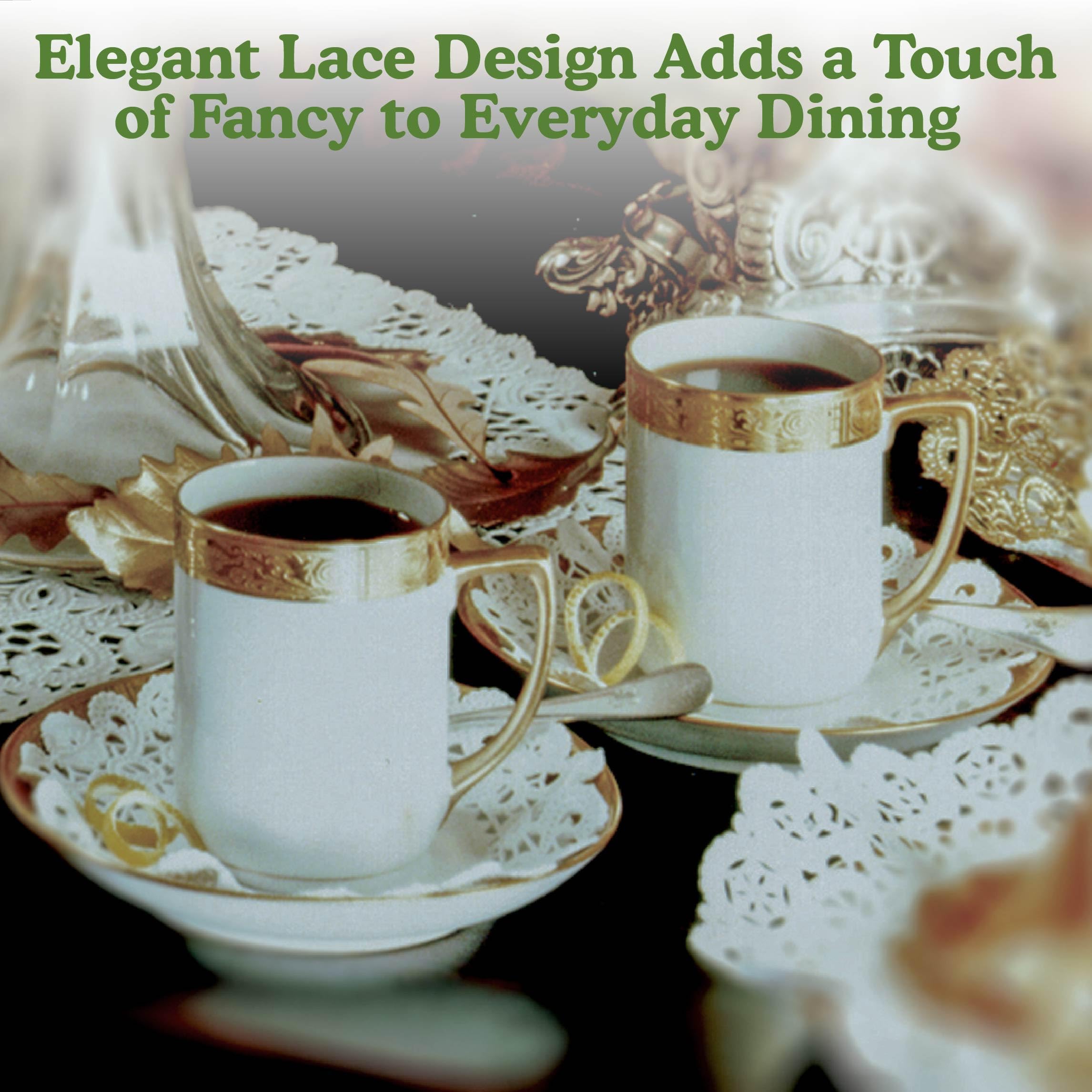 Regency Wraps Paper Lace Doilies, 4'', 8'', 10'' Round Pack Of 36 (Combo) For Decorative Table Display Of Cakes, Desserts, Appet