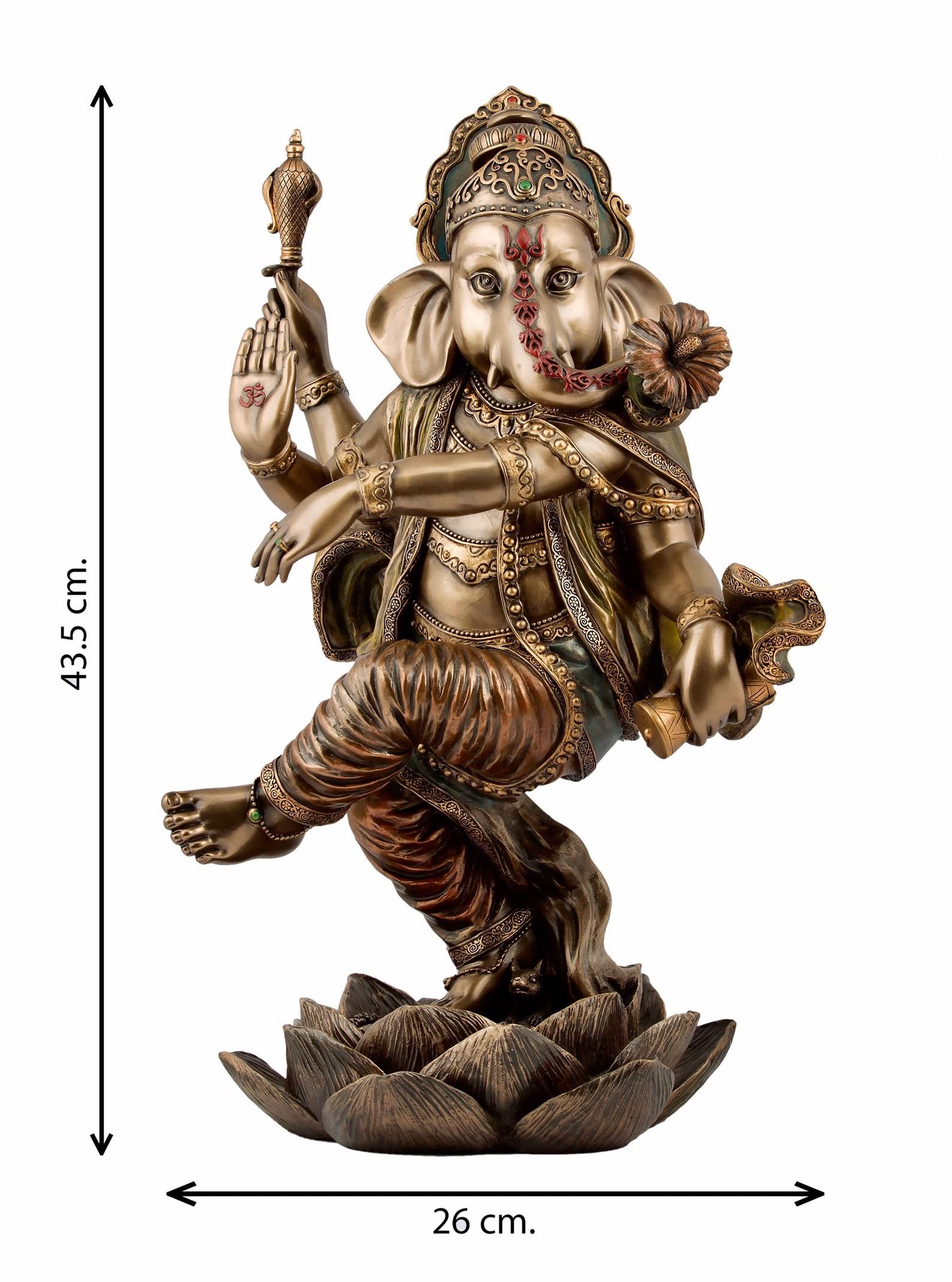Sri Krishna Culture-New Very Large Beautiful Dancing Ganesh For Home Decoration-Height-18 Inches-Antique Finish-Resin