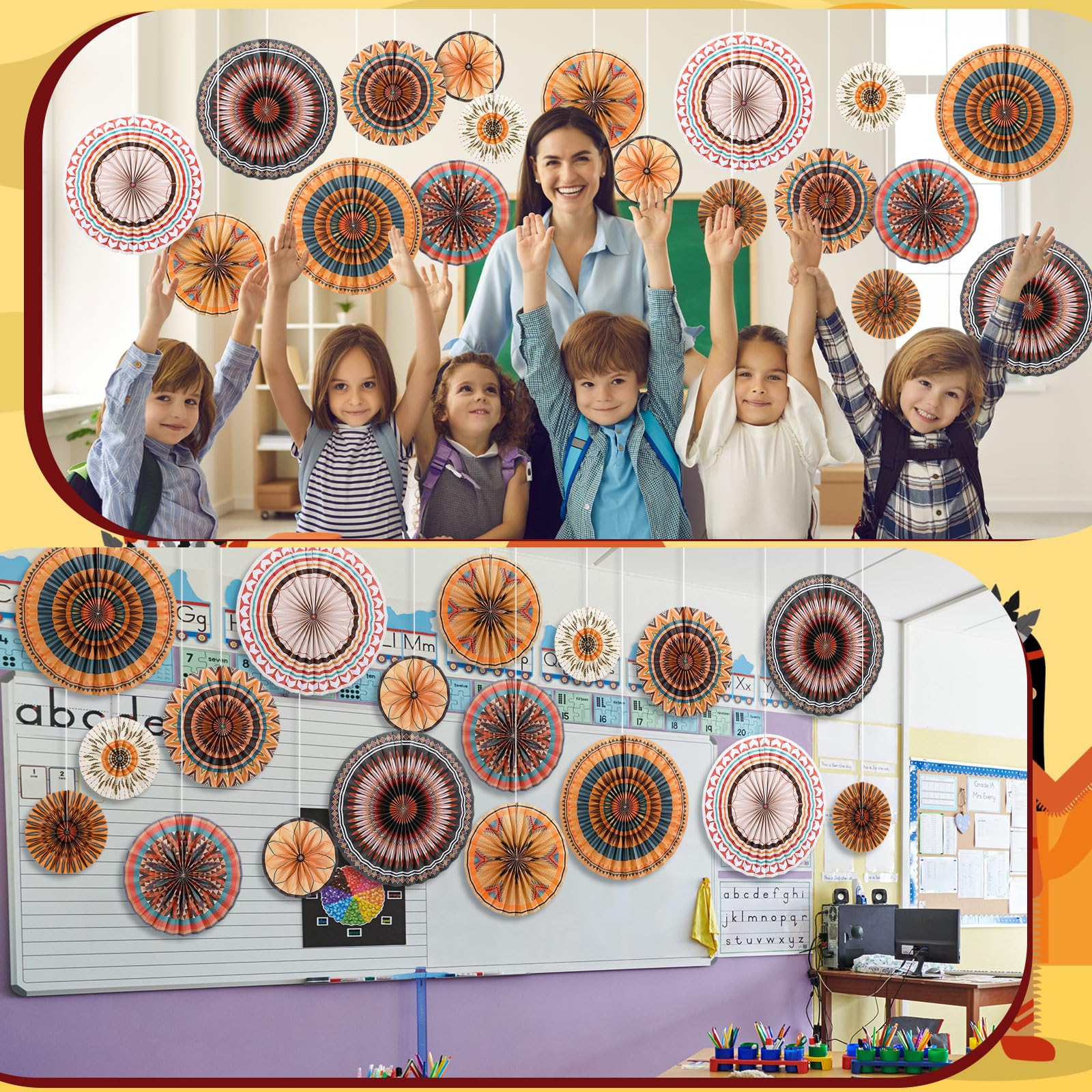 Epakh 18 Pcs Native American Heritage Month Day Hanging Paper Fans Dec ...