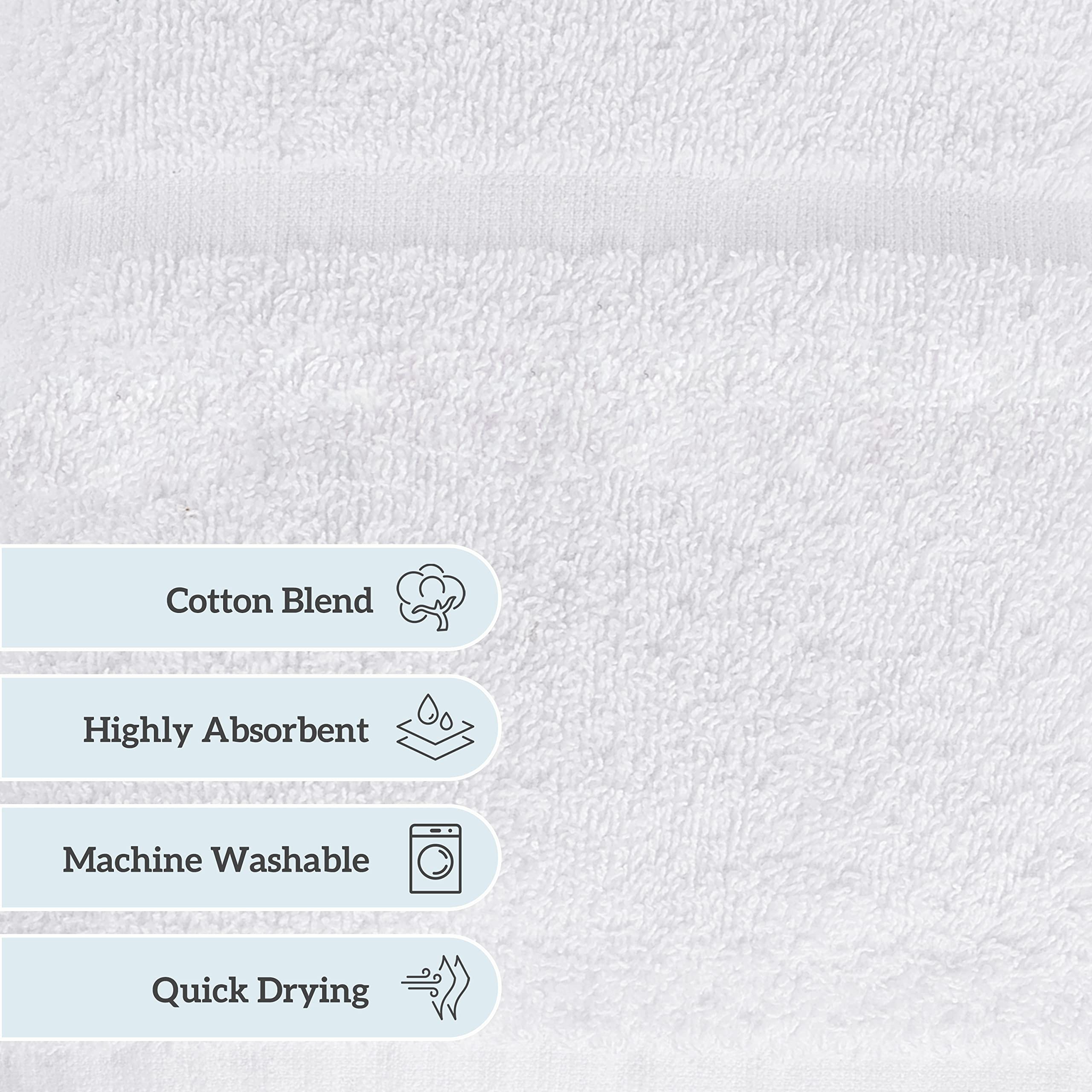 Green Lifestyle Dobby Border Towel 27X54 Cotton Blend Soft And Plush Crisp Highly Absorbent White Bath Towel Ideal For Home, Hot