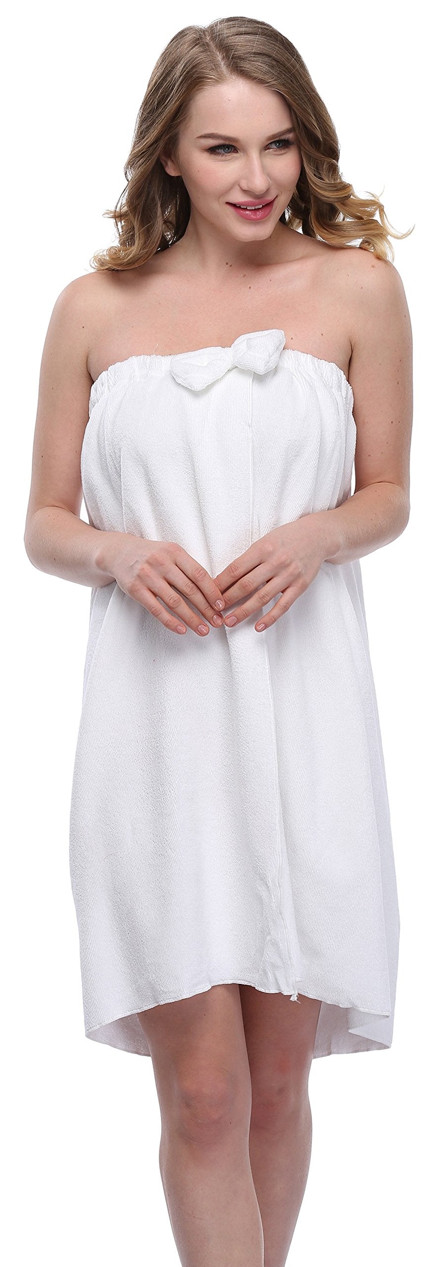 Expressbuynow Spa Bath Towel Wrap For Ladies , White , Free Size