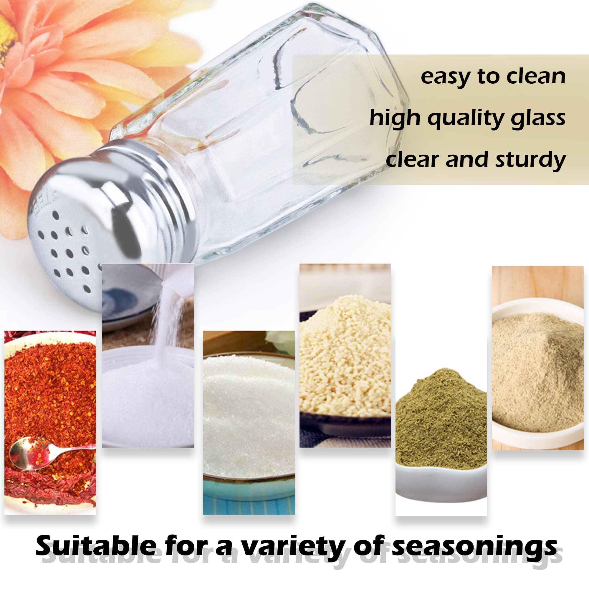 1St Choice Salt And Pepper Shakers With Stainless Tops Set Of 2 (Paneled Shakers)