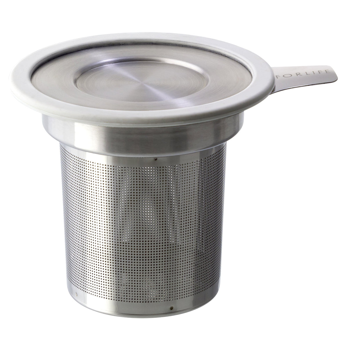 Forlife Brew-In-Mug Extra-Fine Tea Infuser With Lid, White