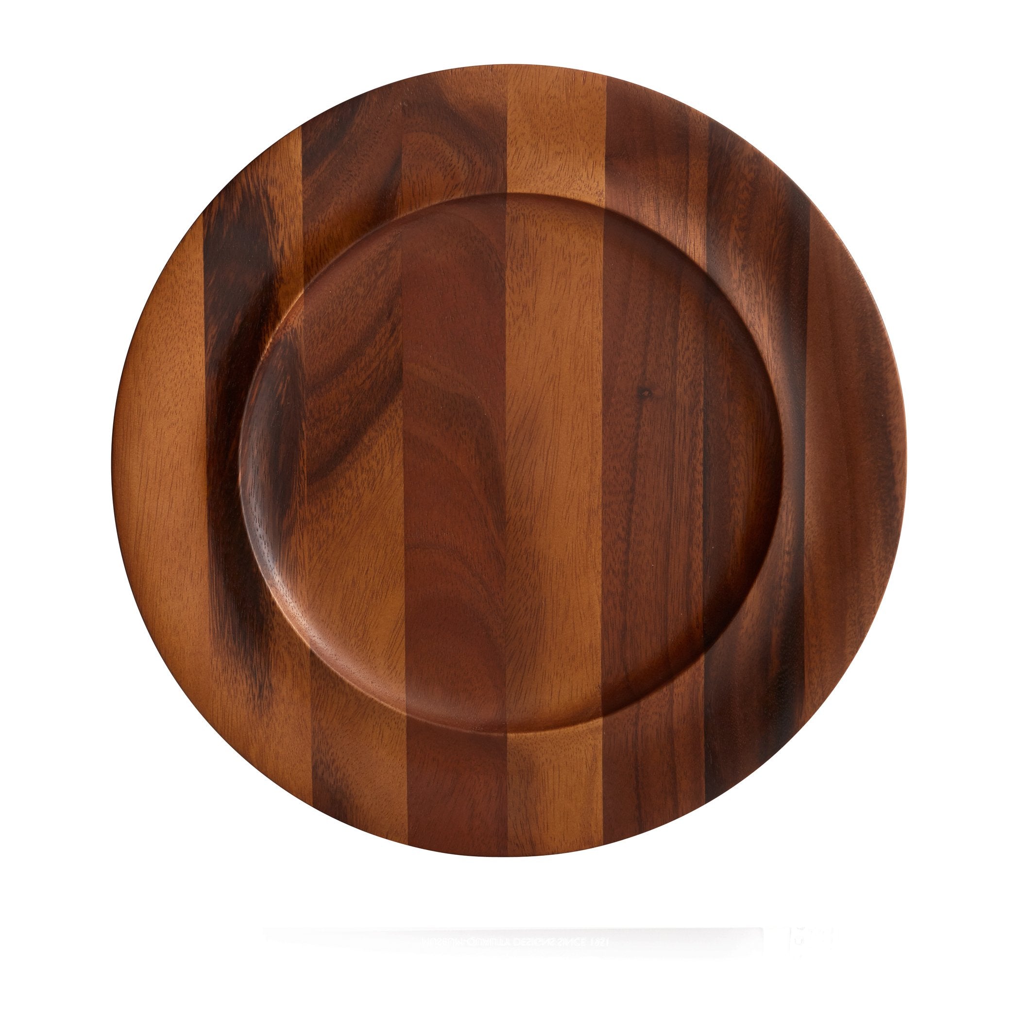 Nambe Skye Wood Charger Plates For Dinner | Round, Acacia Wood, Charger For Place Setting, Party, Wedding | Versatile Tableware