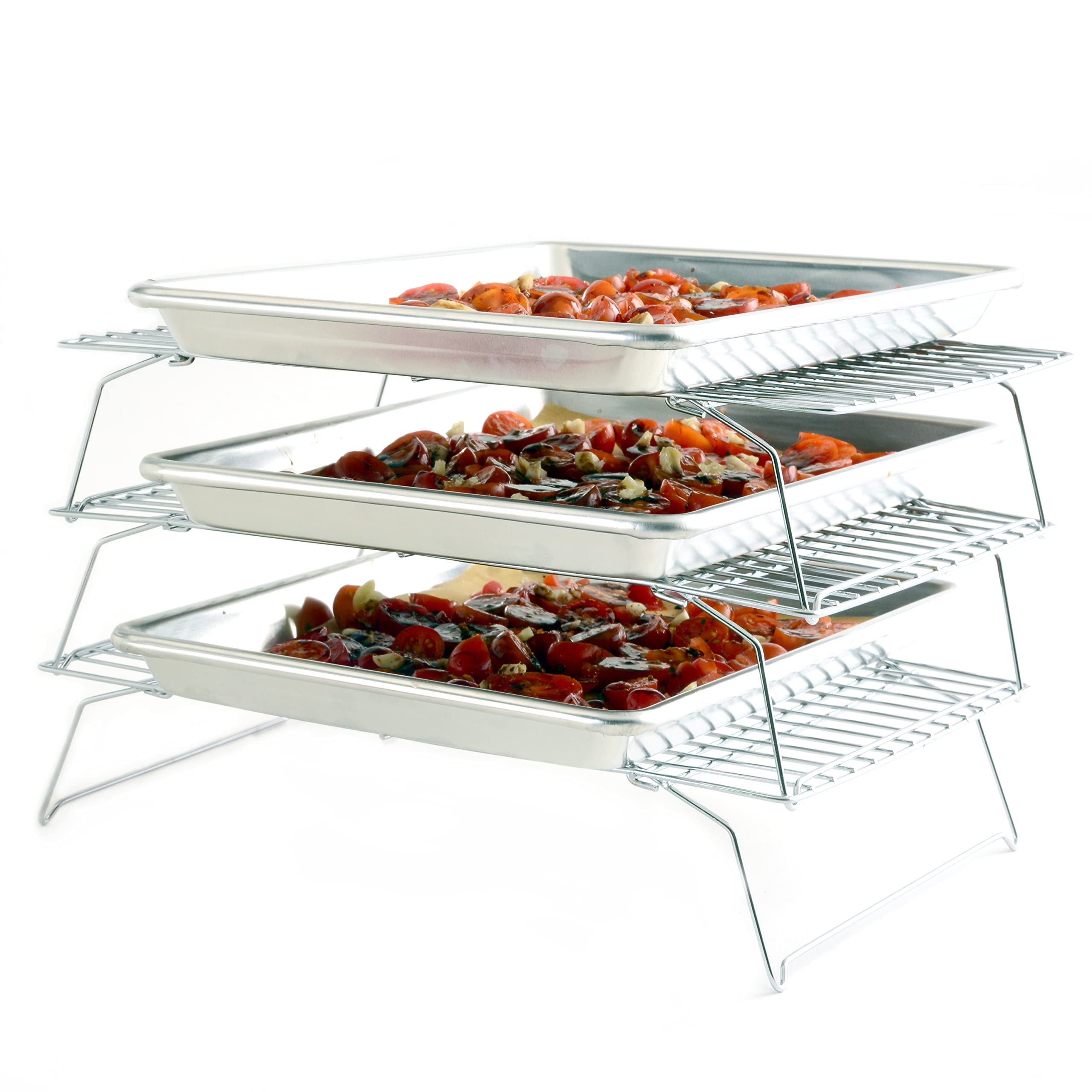 Norpro 3-Tier Stackable Cooling Rack Set, Steel, 12.5 x 18/32cm x 45.5cm, As Shown, Model 3588