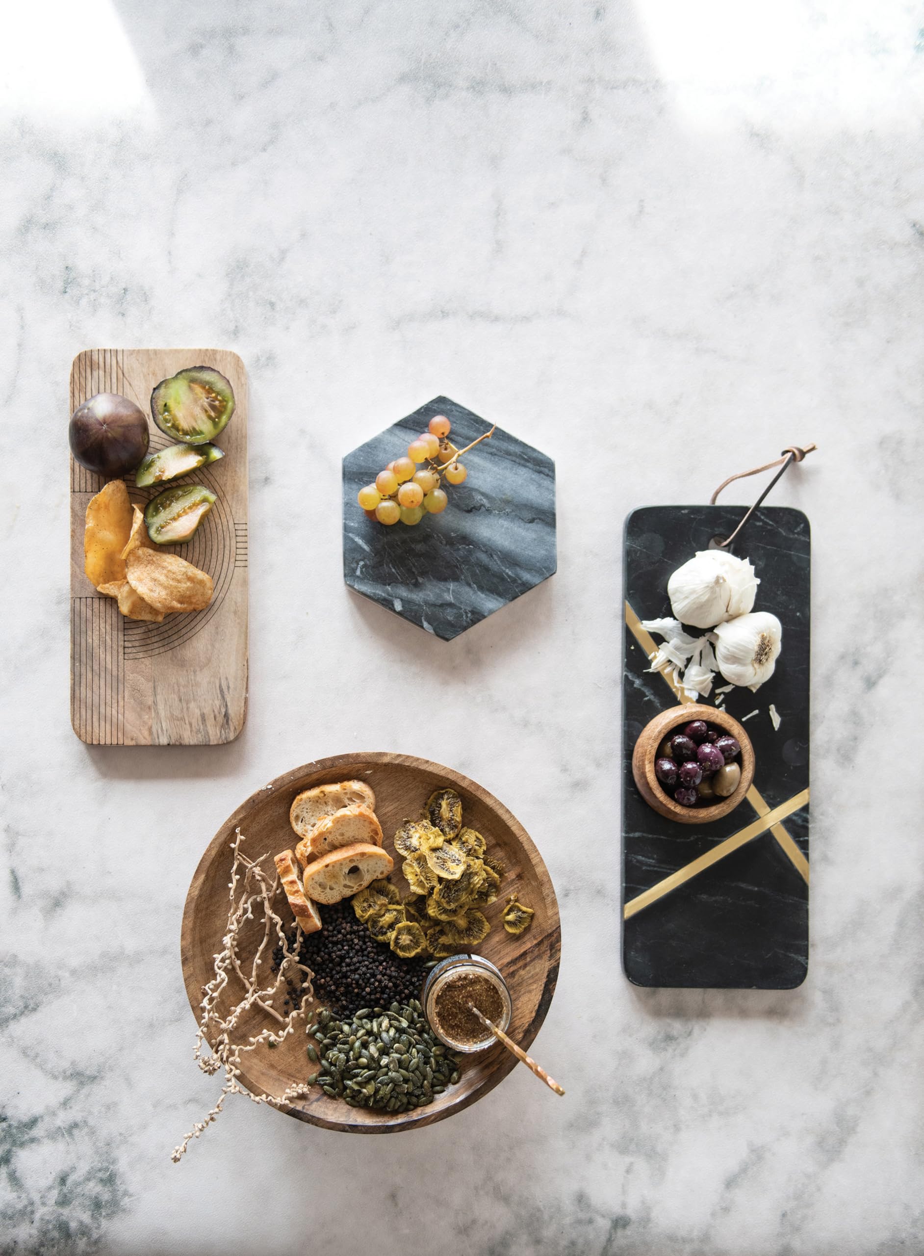 Bloomingville Round Natural Mango Wood Footed Cake Stand Bowl, Pack Of 1