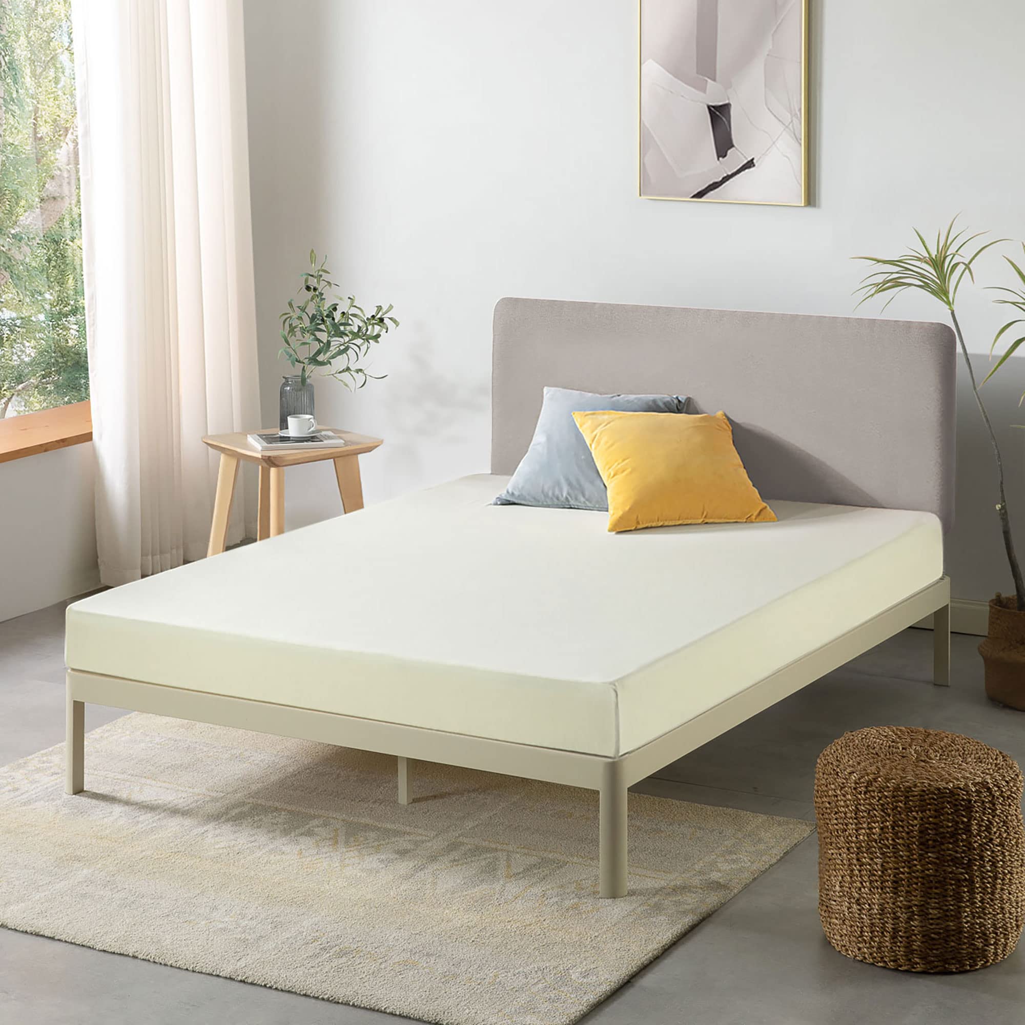 Best Price Mattress Queen Mattress 6 inch Bed-In-A-Box  Green Tea Memory Foam  Cream