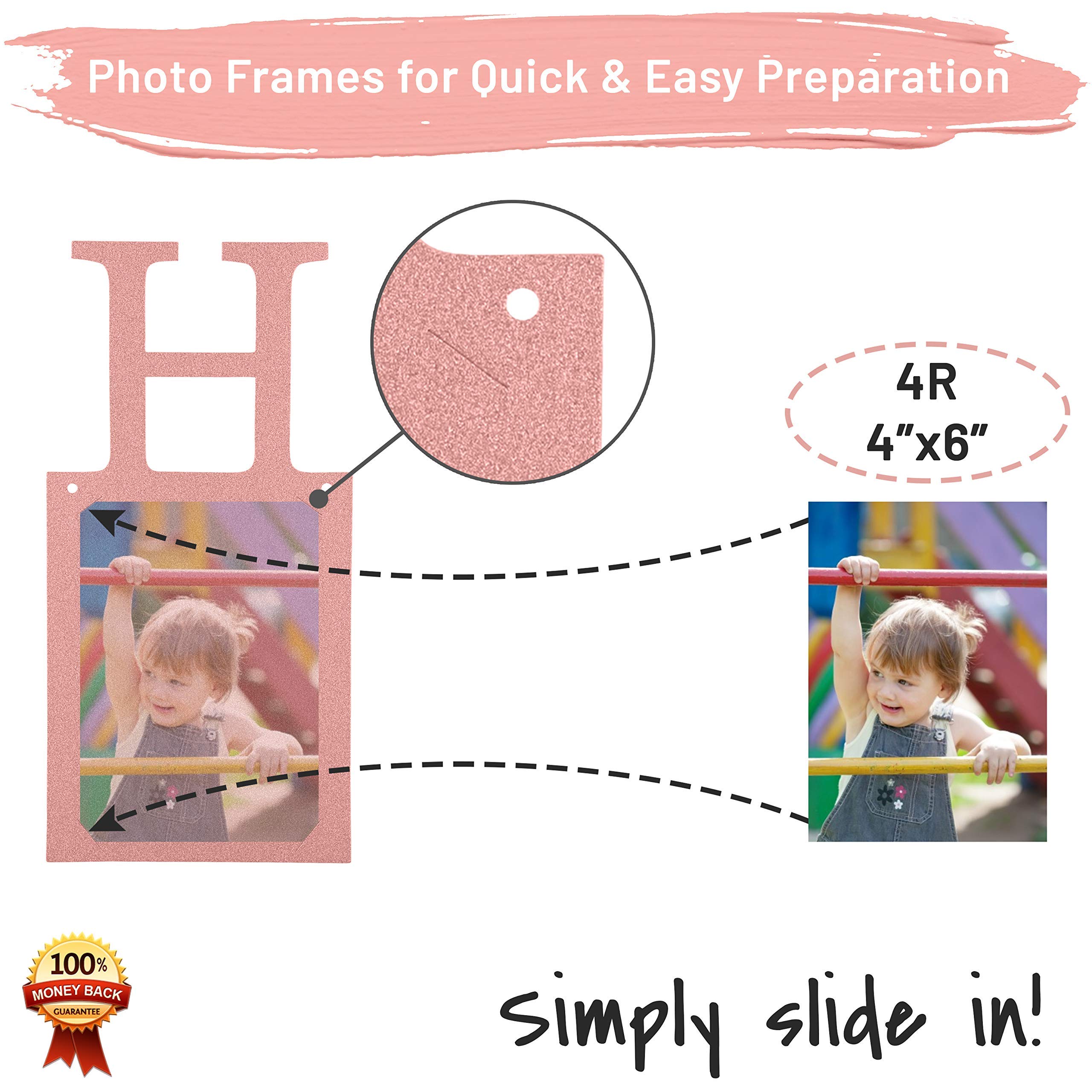 Sweet 16 Birthday Decorations Photo Banner In Rose Gold Pre-Assembled - Sweet 16 Banner With Sixteen Photo Card Frames Party Sup