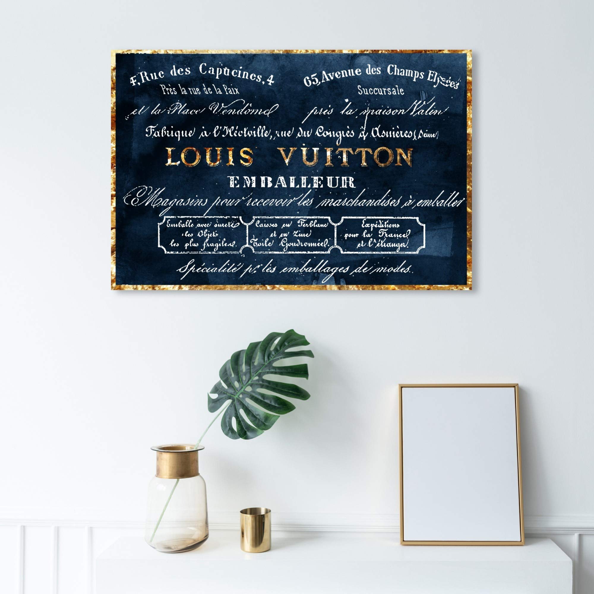 The Oliver Gal Artist Co. Oliver Gal 'Emballeur Navy' Blue Fashion Wall Art Print Premium Canvas 36'' X 24''
