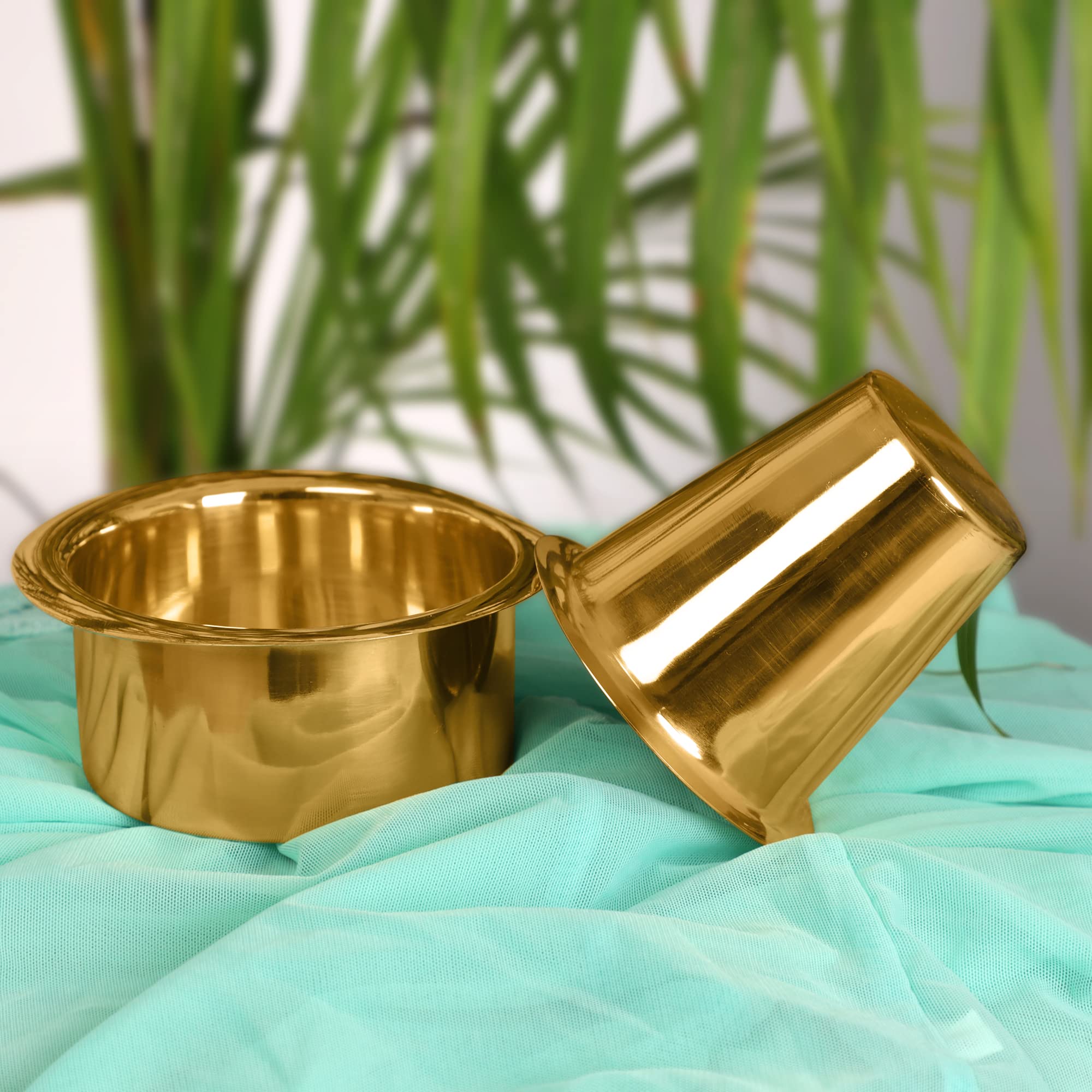 Wonderlist Handicrafts Wonderlist Handicrafts Special South Indian Coffee Brass Filter Handmade Tumbler Cup Combo 1 Cup Tray Ser