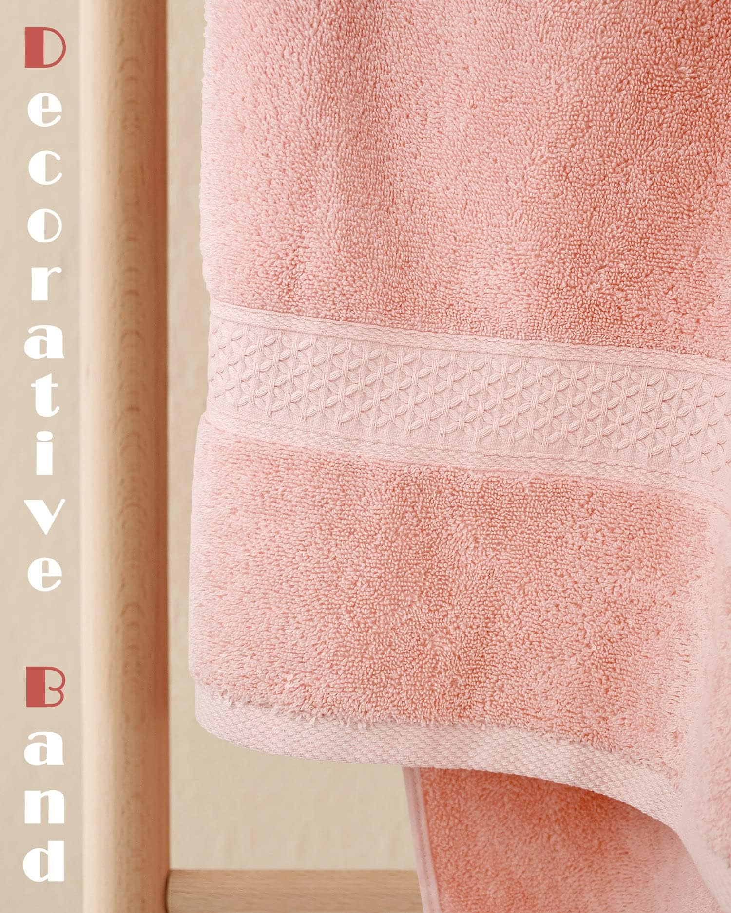 Cleanbear Ultra Soft Bath Towel Set Of 2, 100% Cotton Towels For Shower, Spa Or Swim Use, Medium Weight Extra Absorbent 55 X 27