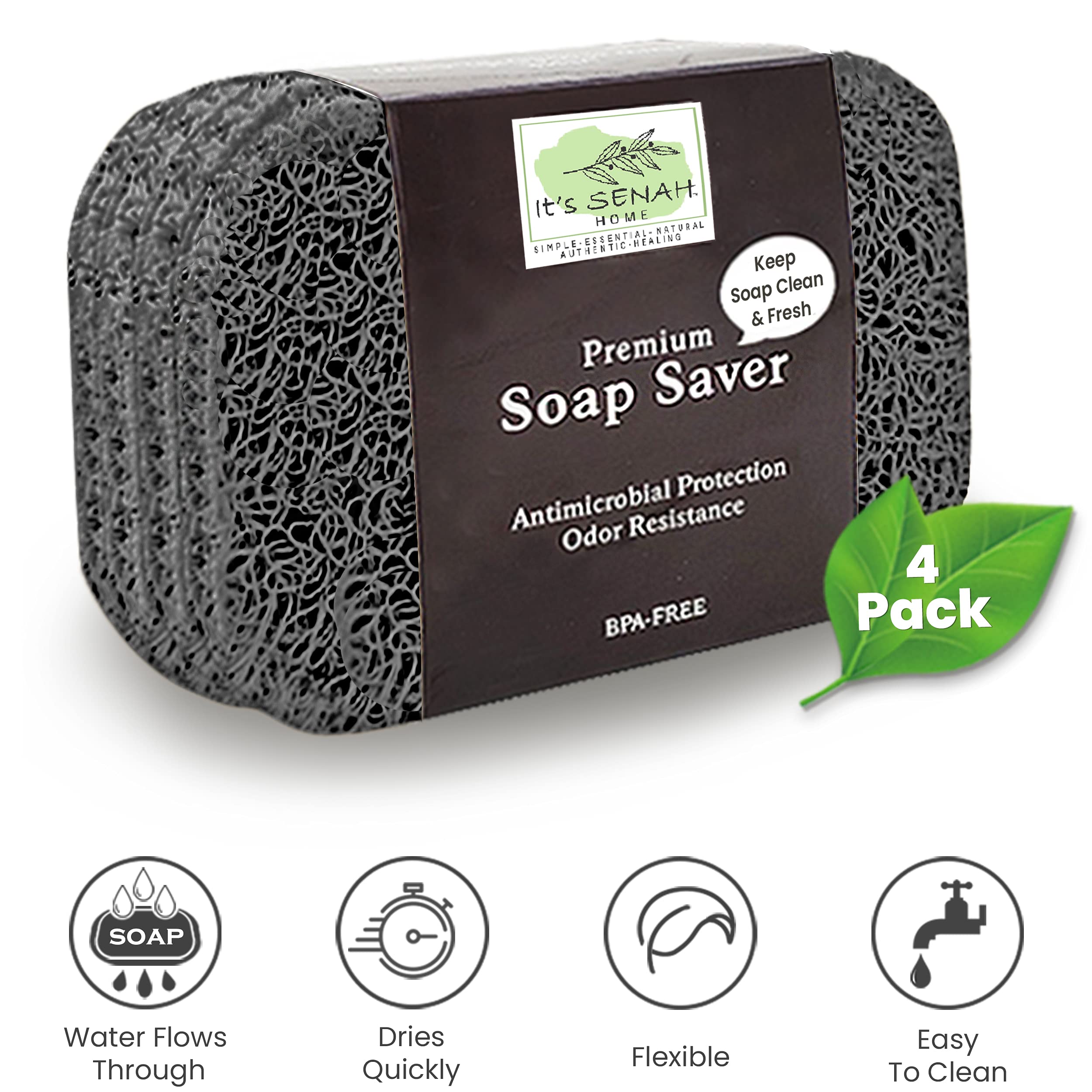 It's Senah [8Pack] Keep Soap Clean & Fresh Bathroom Soap Dishes  Soap Saver Set  Eco-Friendly  Recyclable  Flexible & Durable Soap Lift  BPA-Free  Non-Slip Bath Soap Holders