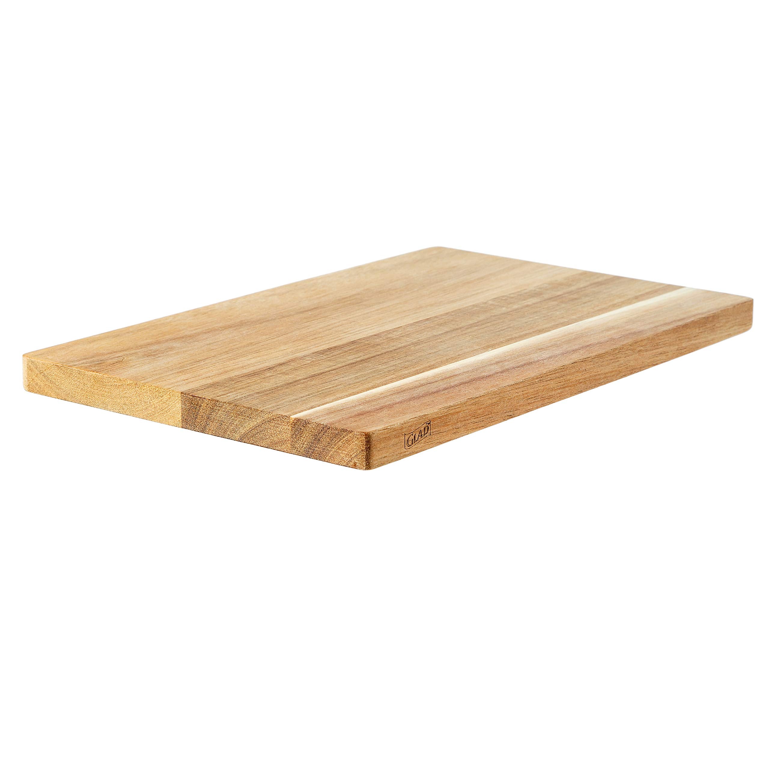 Glad Acacia Wood Cutting Board for Kitchen | Small Reversible Solid Butcher Block | Cooking Supplies for Chopping, Carving, and 